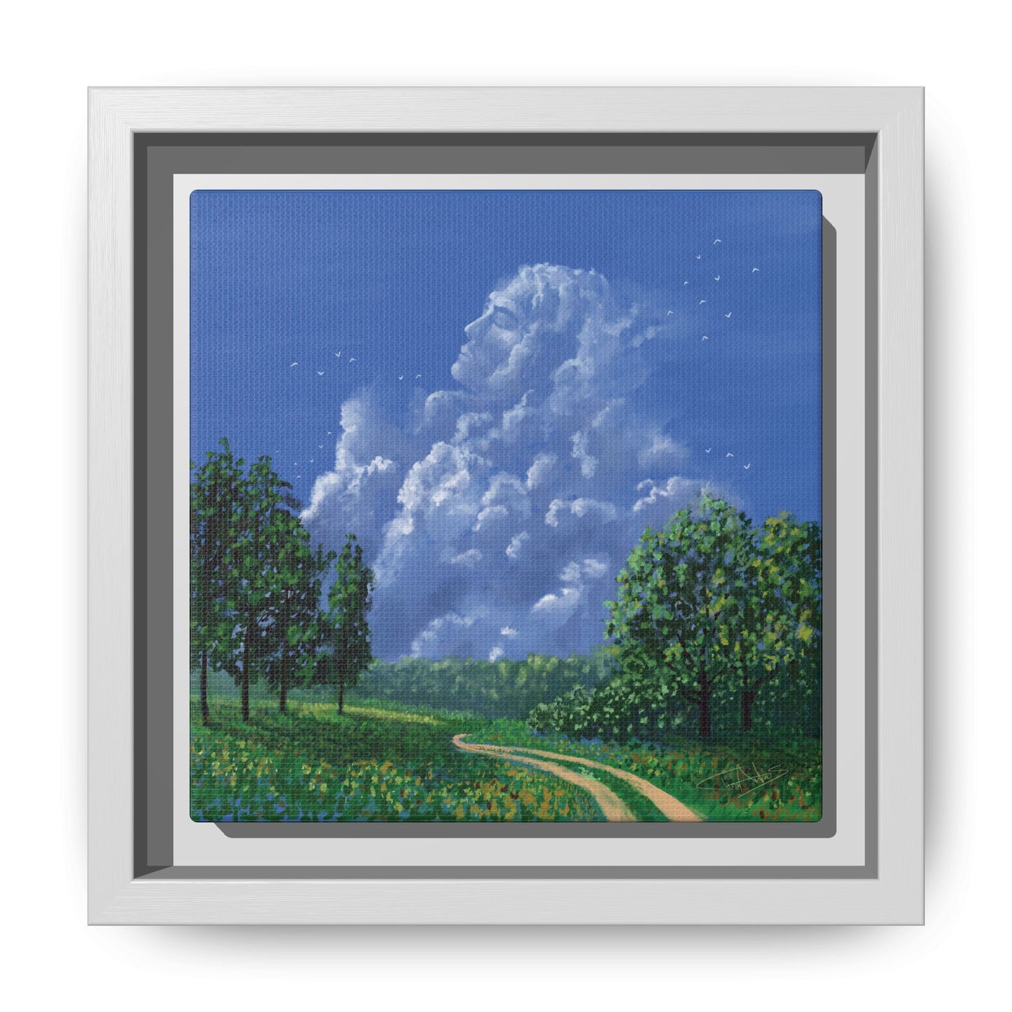 "Man in the Clouds" Framed canvas