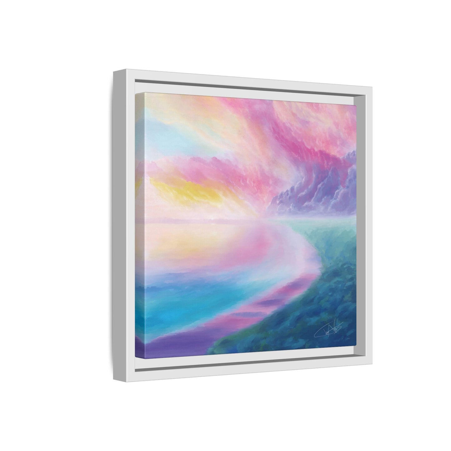 "Cotton Candy Sunset" Framed canvas