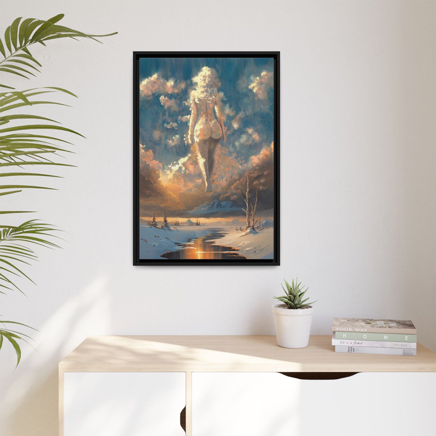 "Sunset Siren" Framed canvas