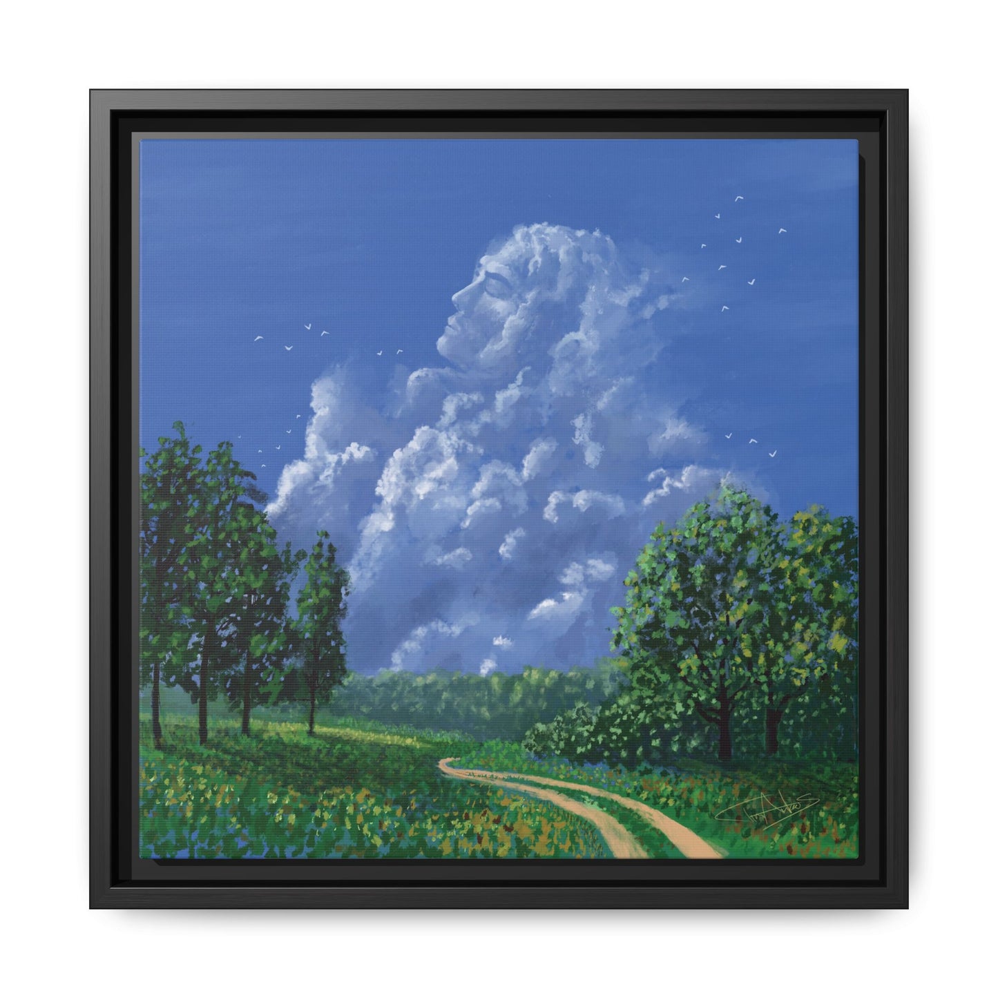 "Man in the Clouds" Framed canvas