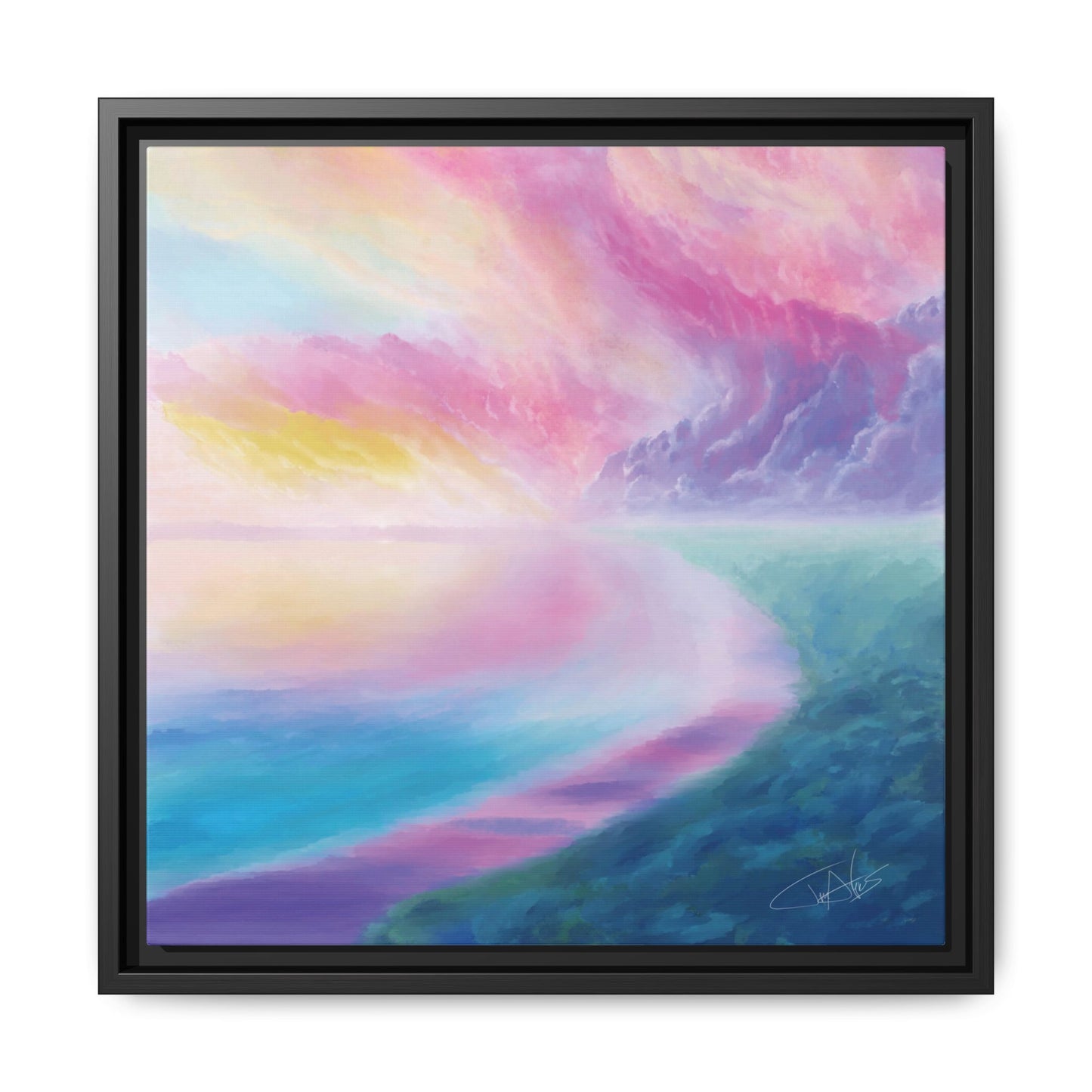 "Cotton Candy Sunset" Framed canvas