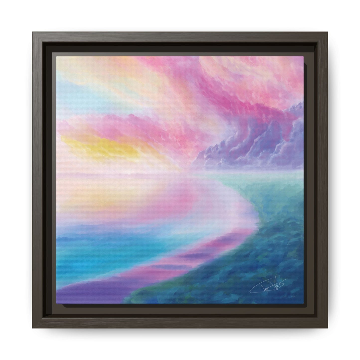 "Cotton Candy Sunset" Framed canvas
