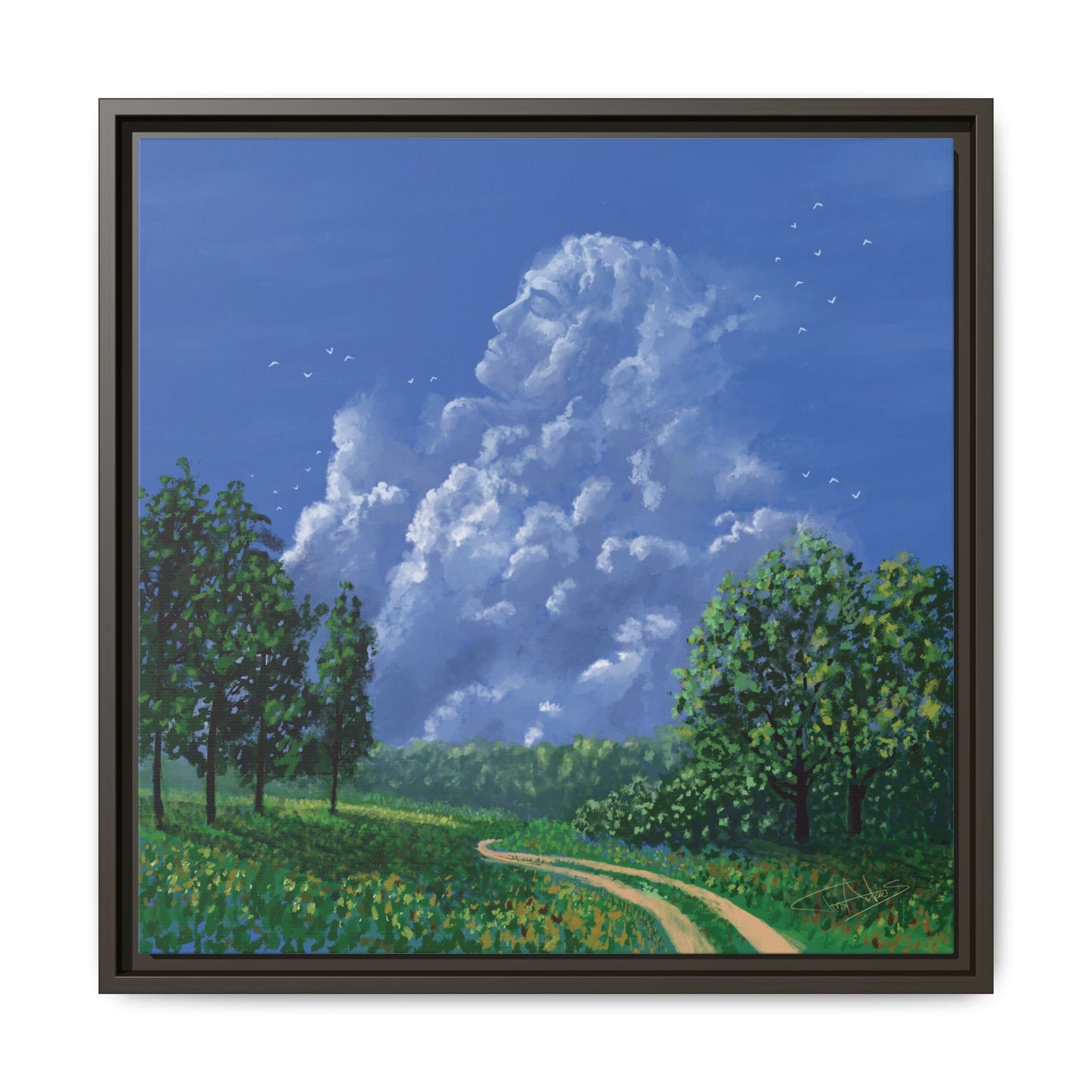 "Man in the Clouds" Framed canvas