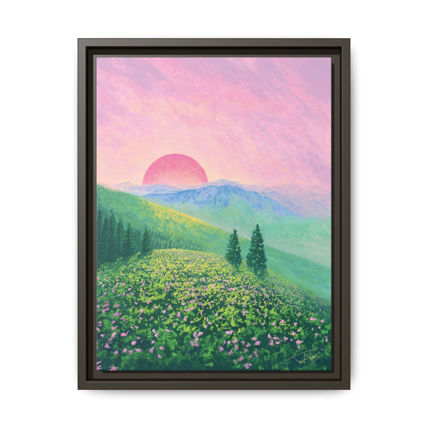 "Sunswept Hills" Framed canvas