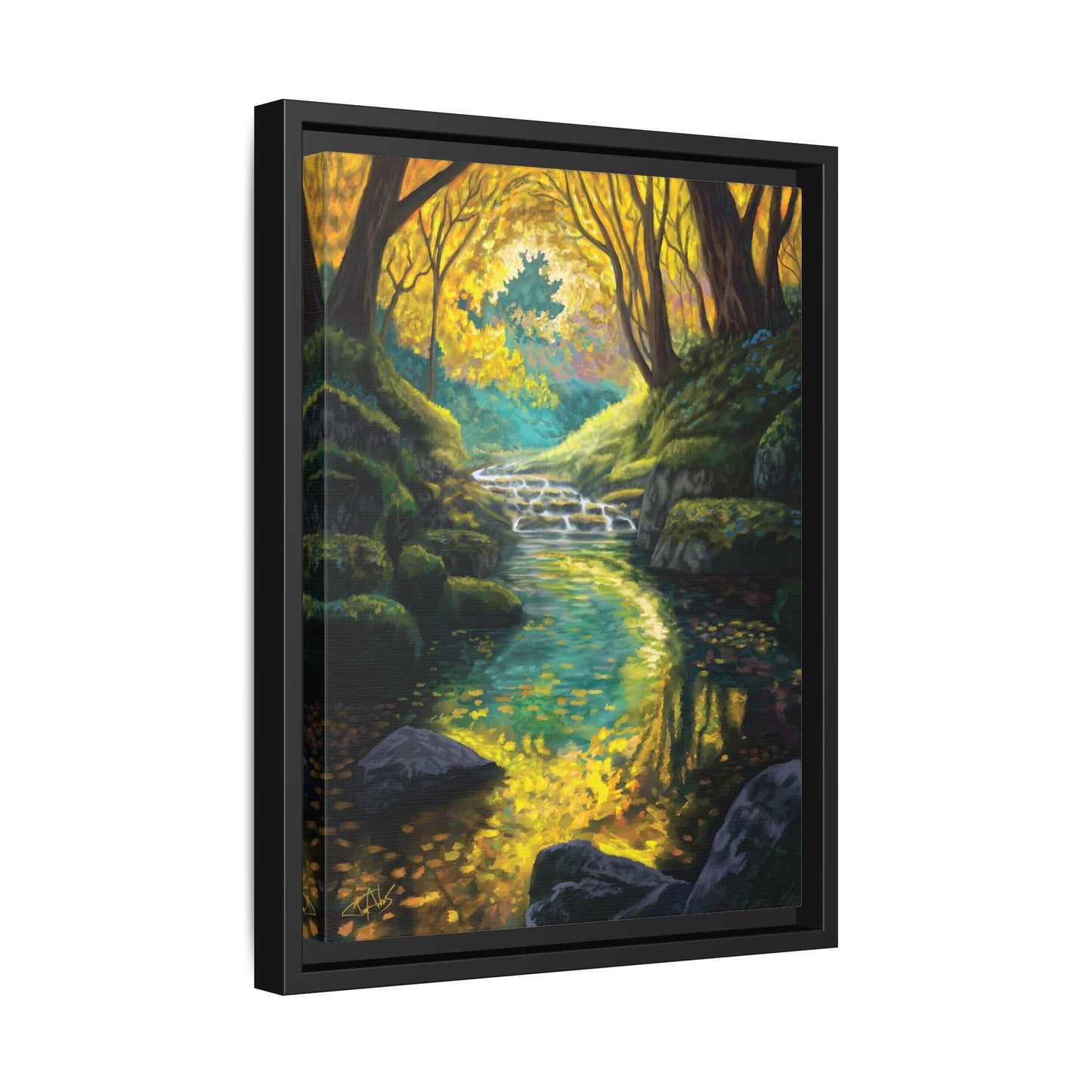 "Golden Light Continuum" Framed canvas