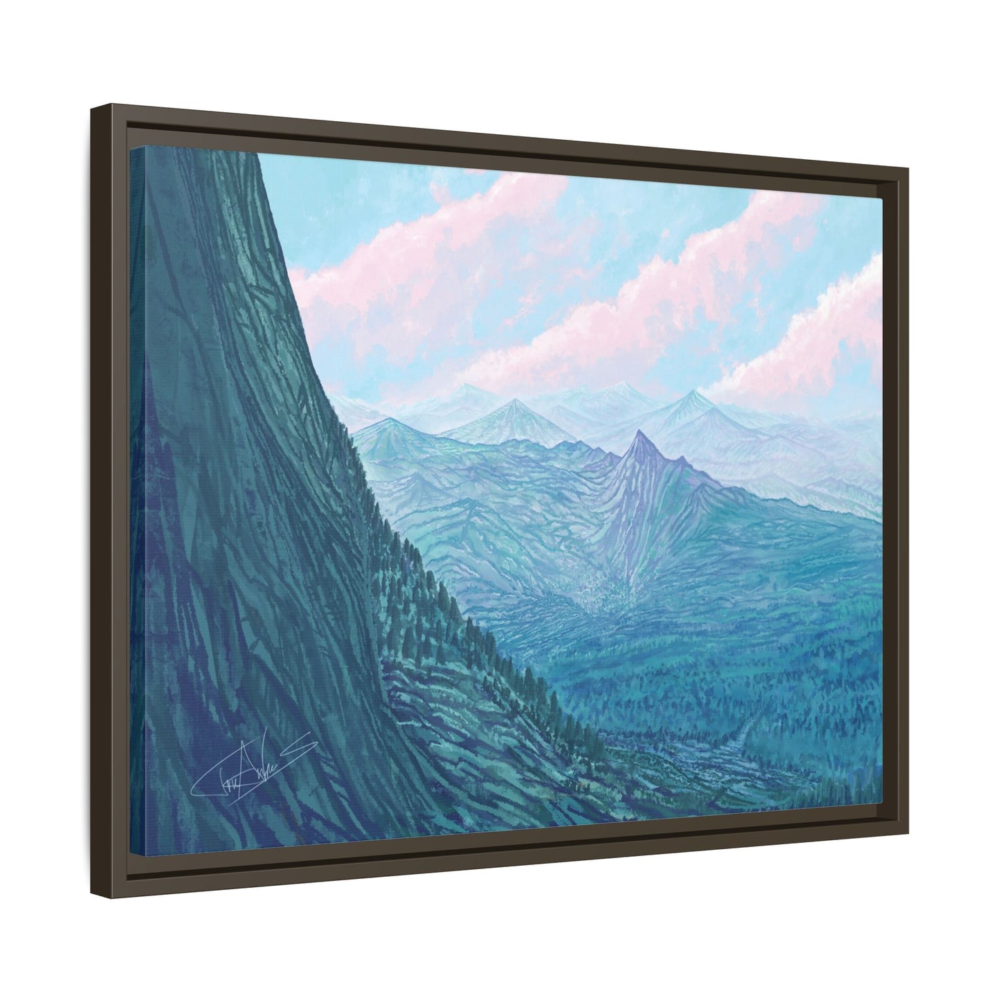 "Pastel Peak" Framed canvas