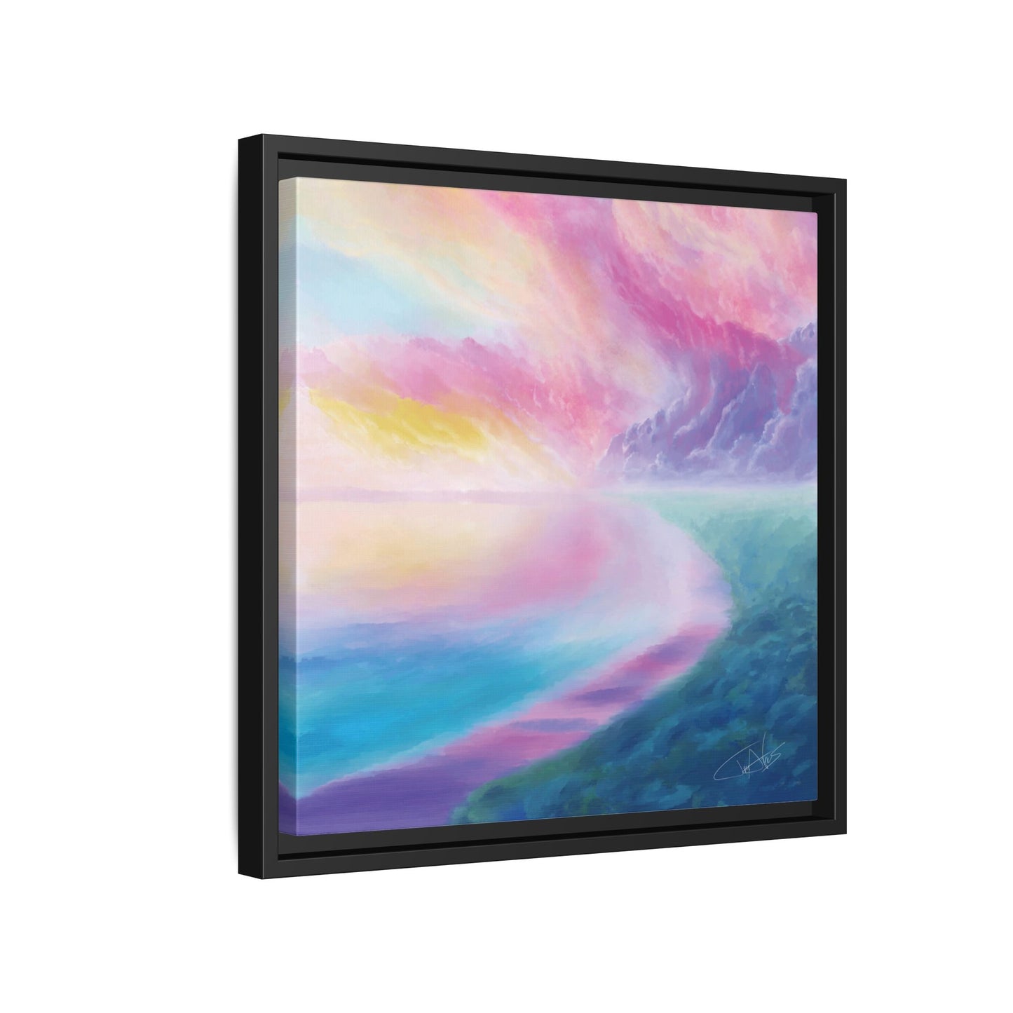 "Cotton Candy Sunset" Framed canvas