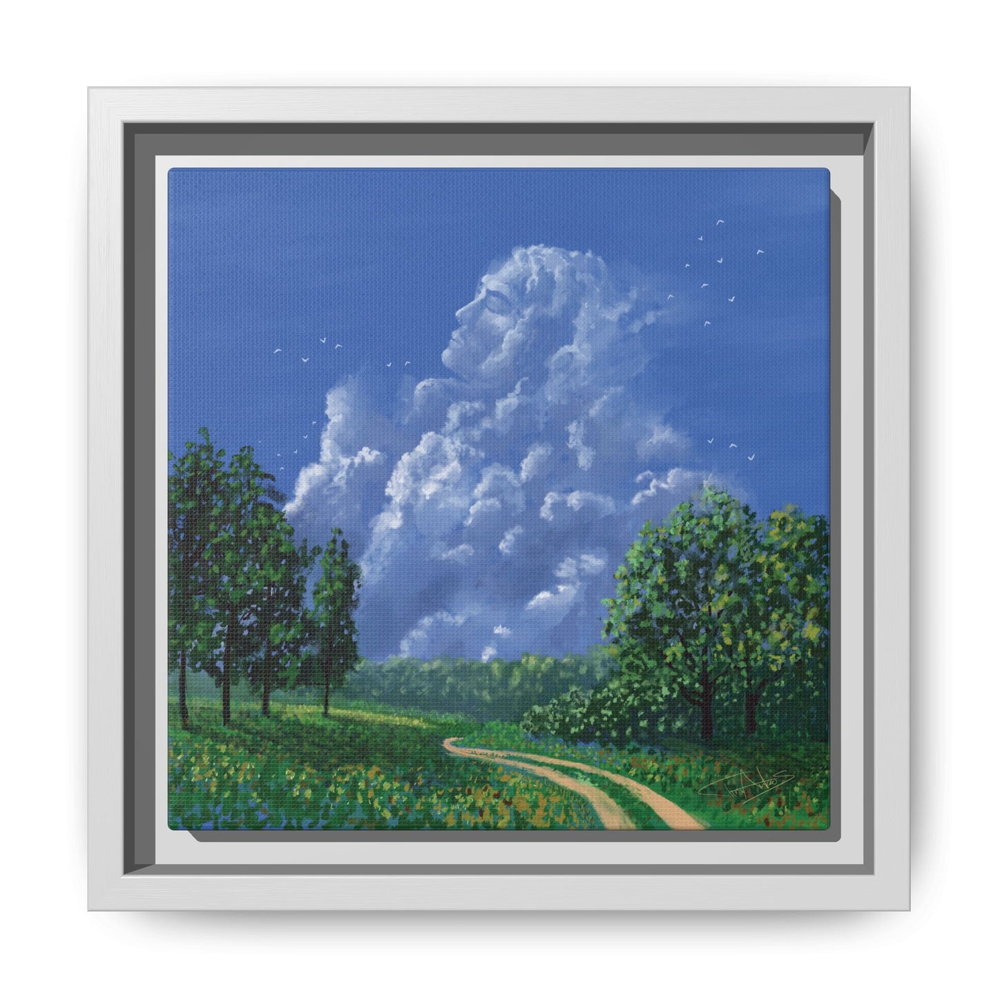 "Man in the Clouds" Framed canvas