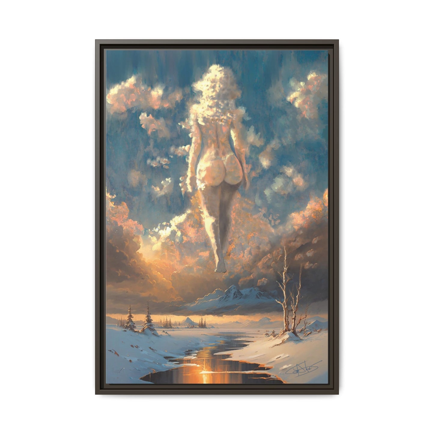 "Sunset Siren" Framed canvas