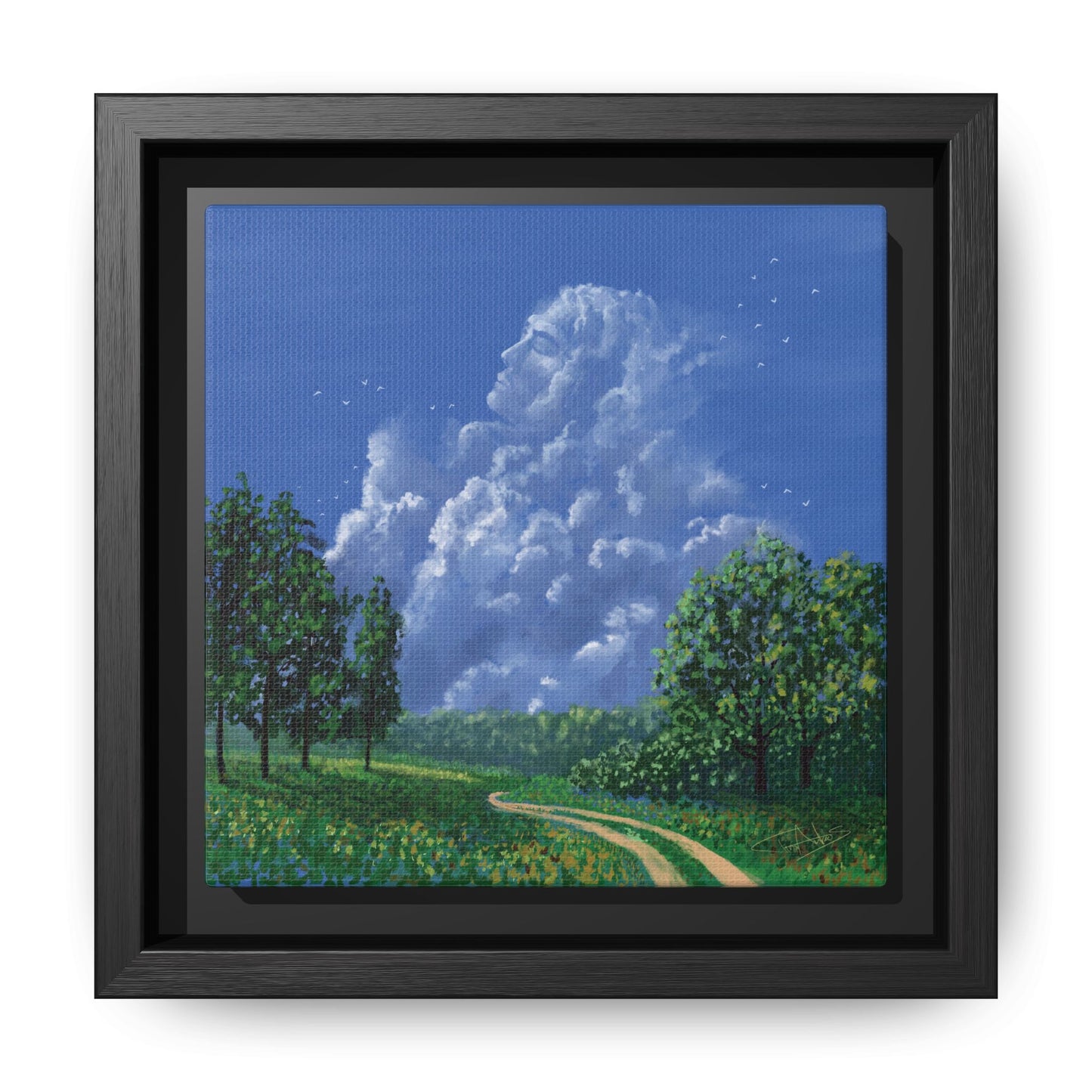 "Man in the Clouds" Framed canvas