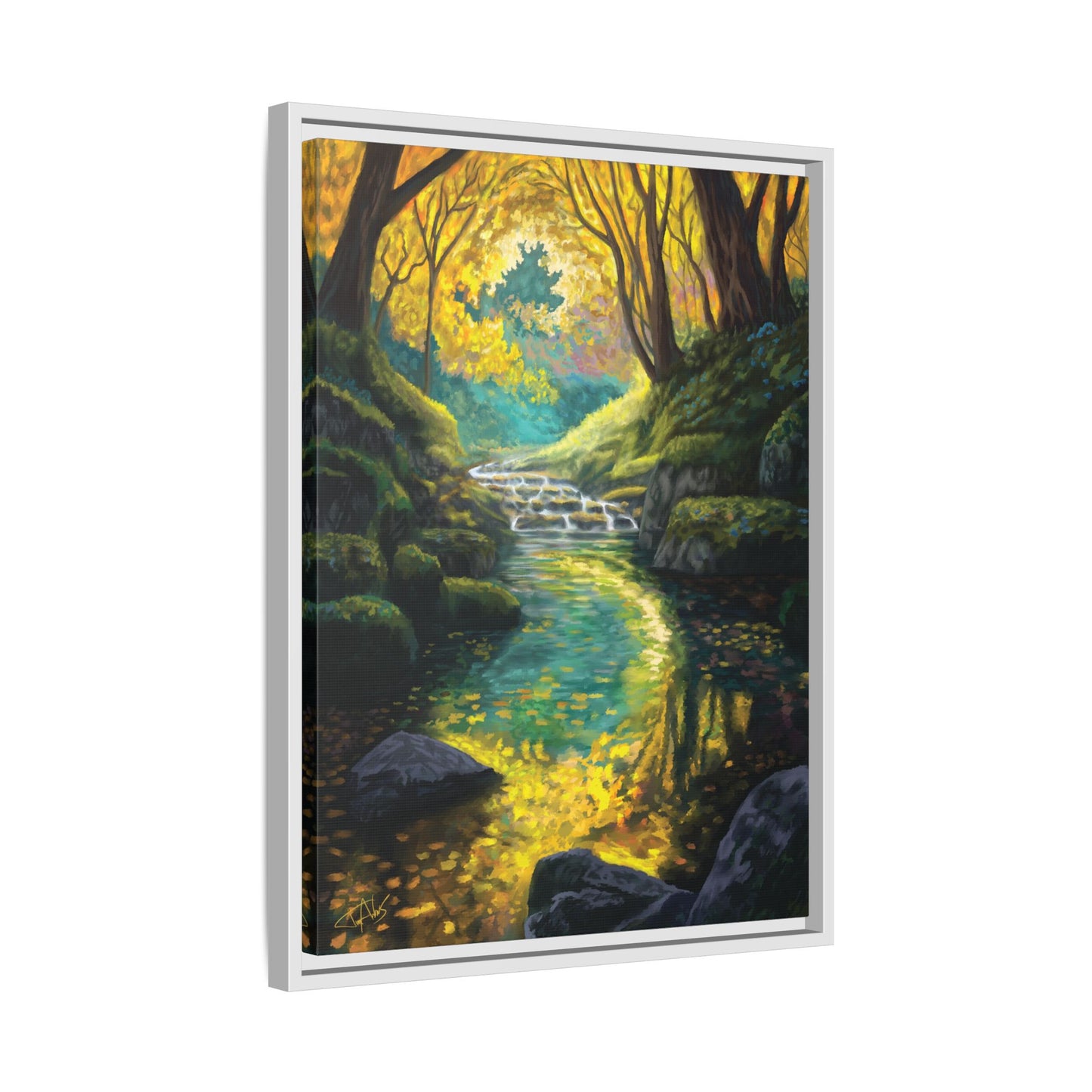 "Golden Light Continuum" Framed canvas