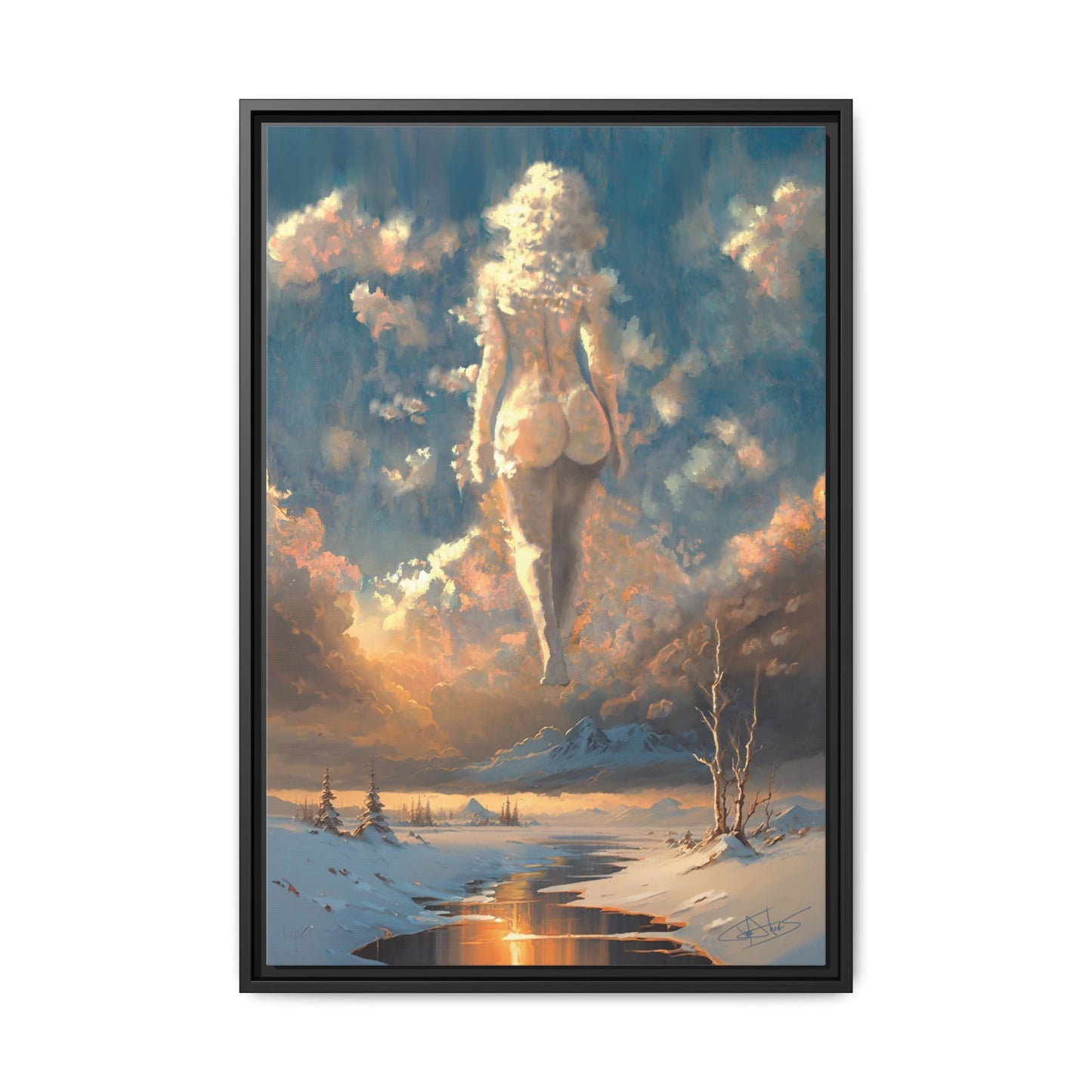 "Sunset Siren" Framed canvas