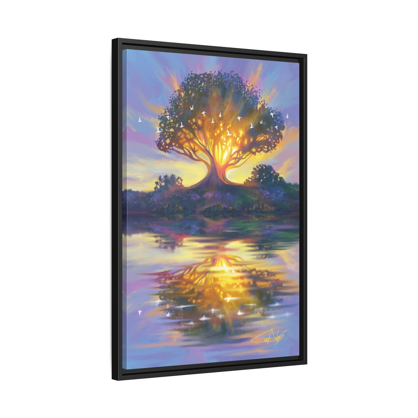 "Sunrise of Flutes" Framed canvas