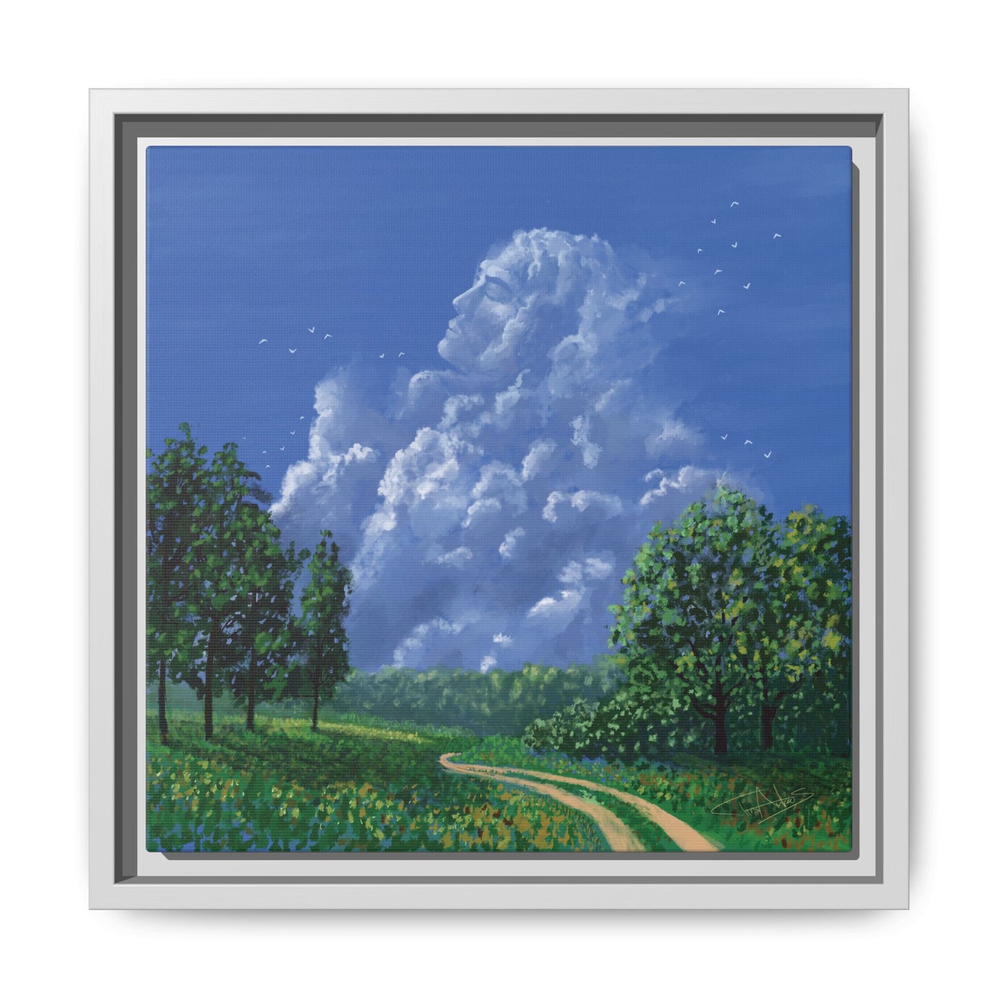 "Man in the Clouds" Framed canvas
