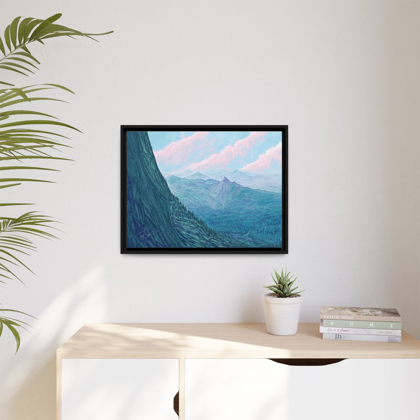 "Pastel Peak" Framed canvas