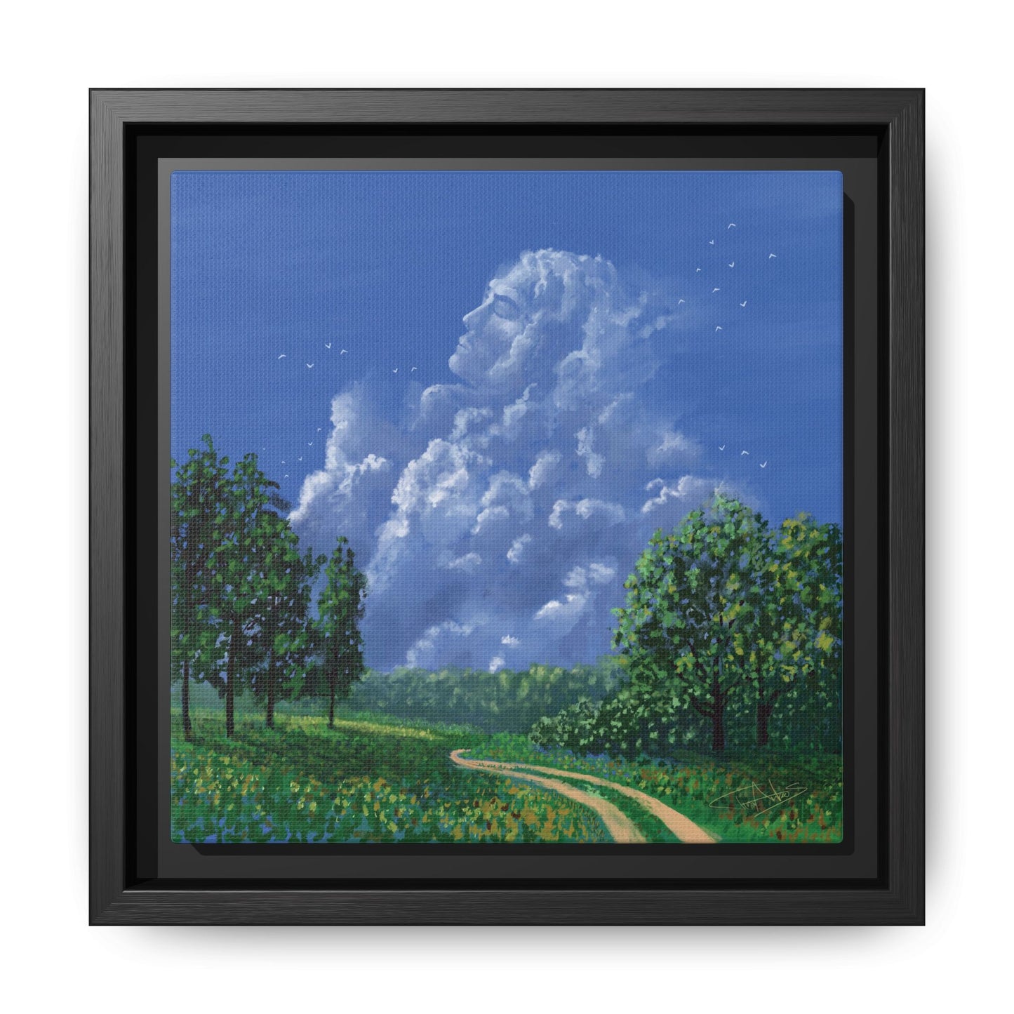 "Man in the Clouds" Framed canvas