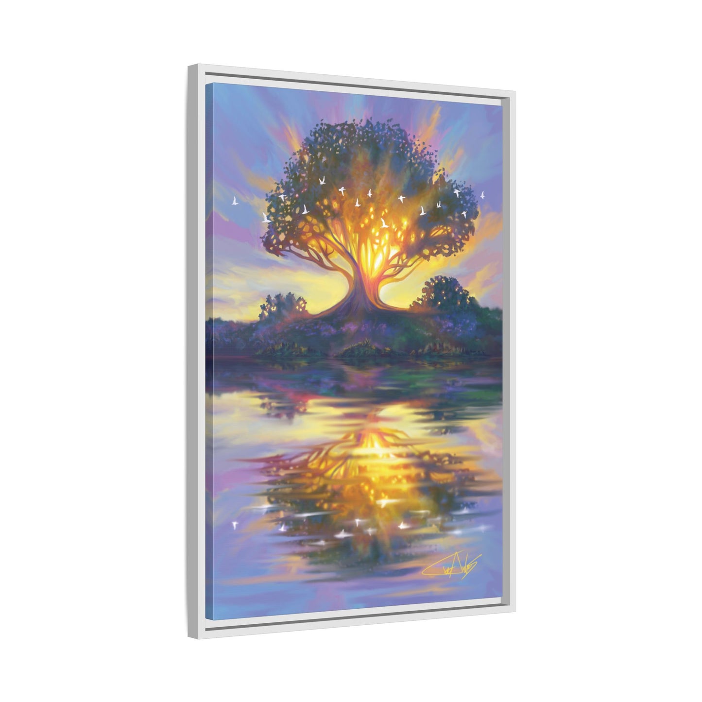 "Sunrise of Flutes" Framed canvas