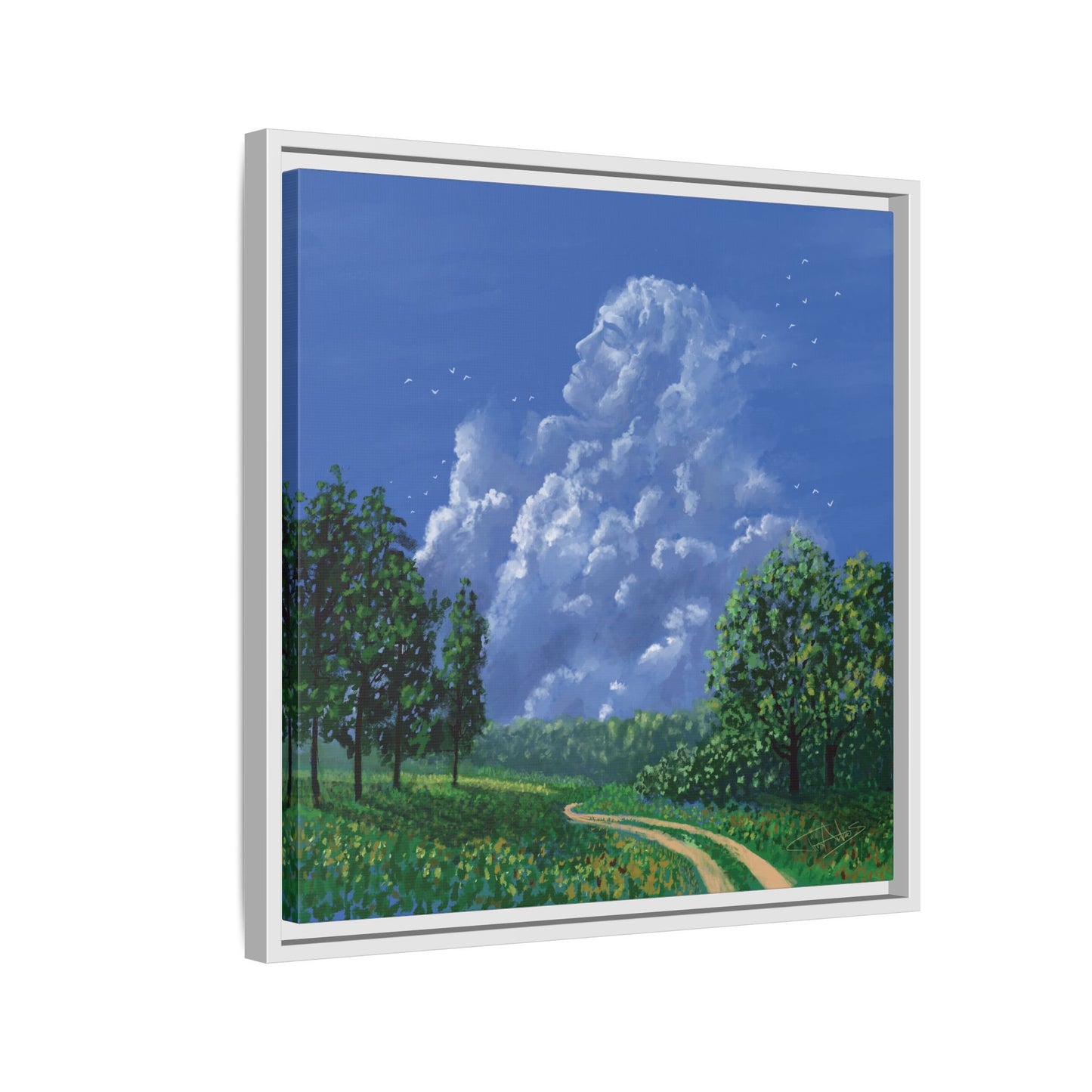 "Man in the Clouds" Framed canvas