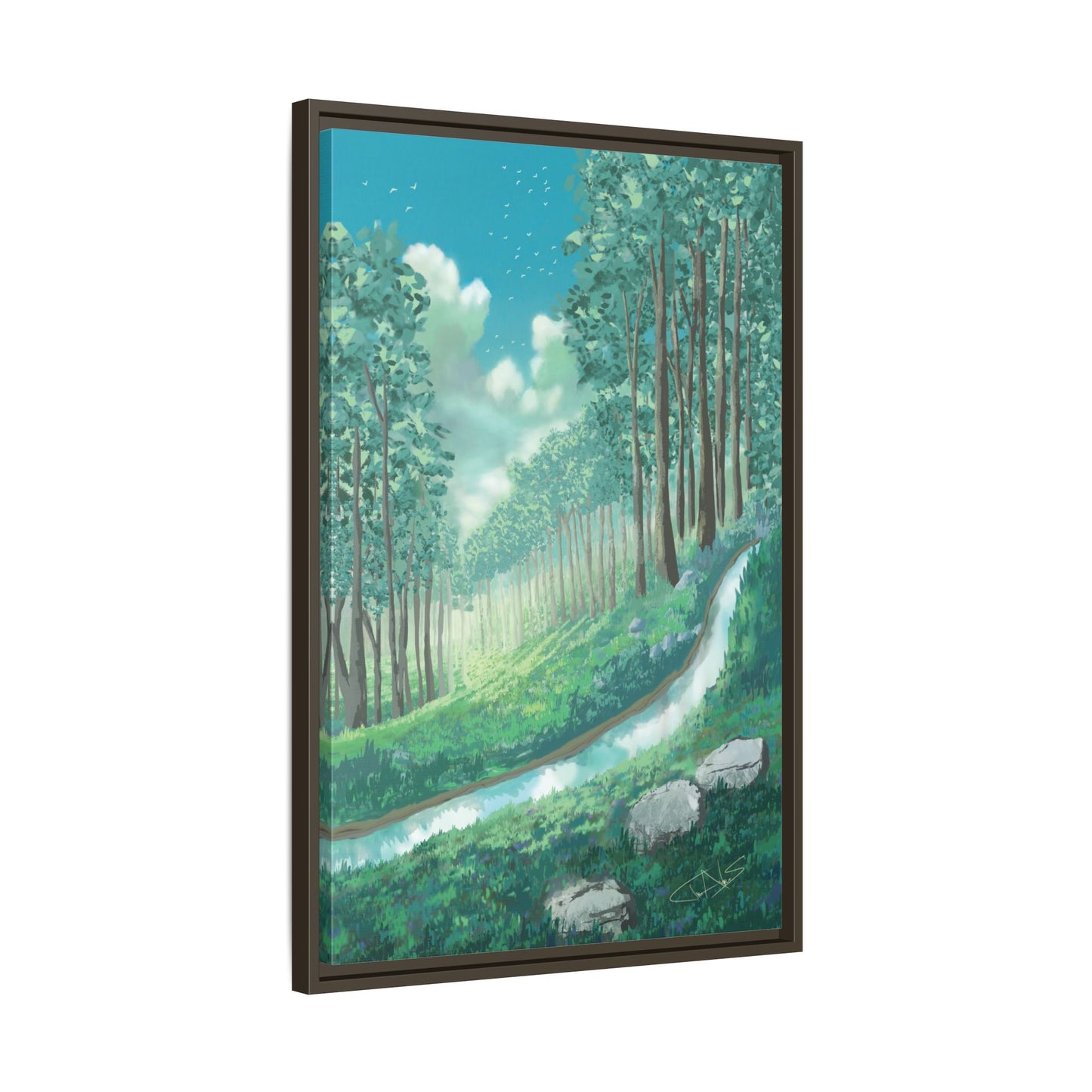 "Summer Stream" Framed canvas