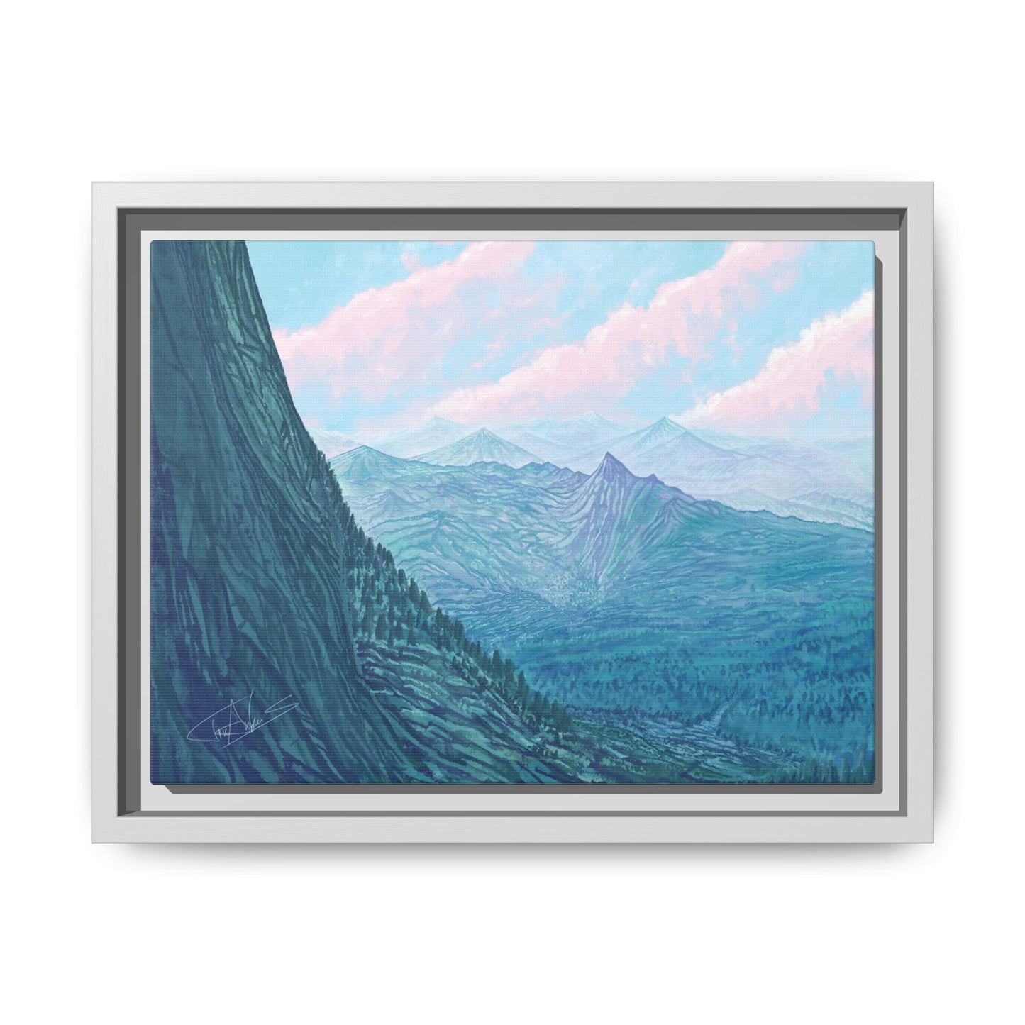 "Pastel Peak" Framed canvas
