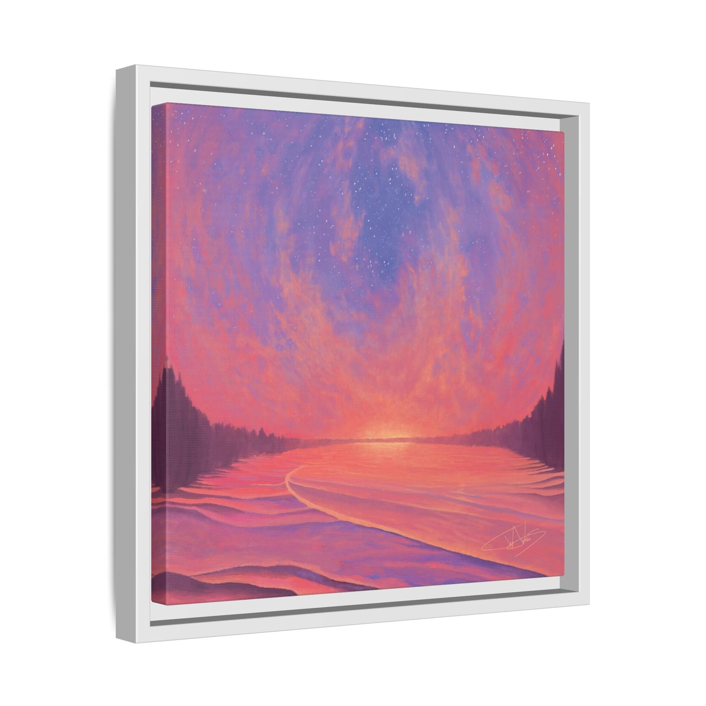 "Infinite Sunset" Framed canvas