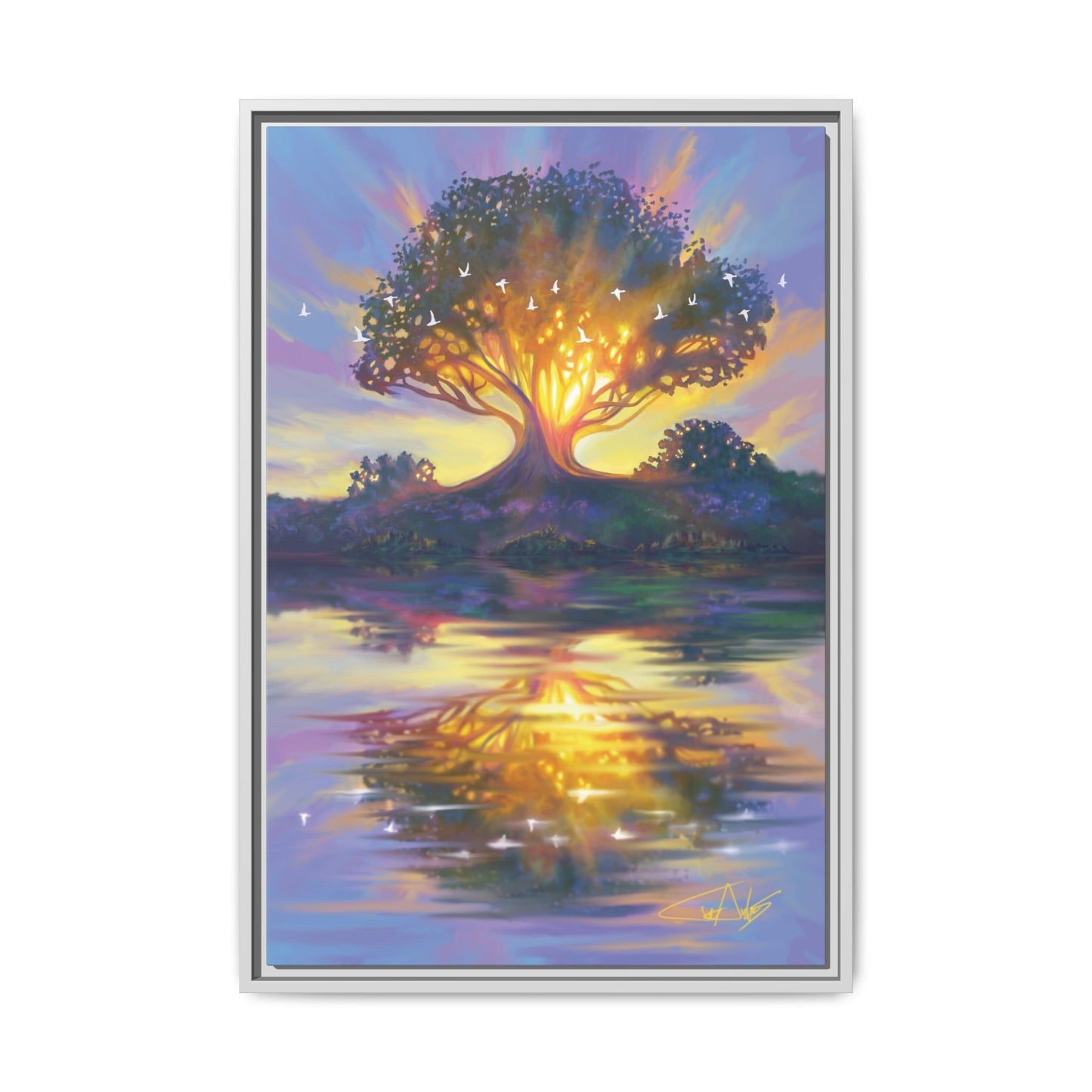 "Sunrise of Flutes" Framed canvas