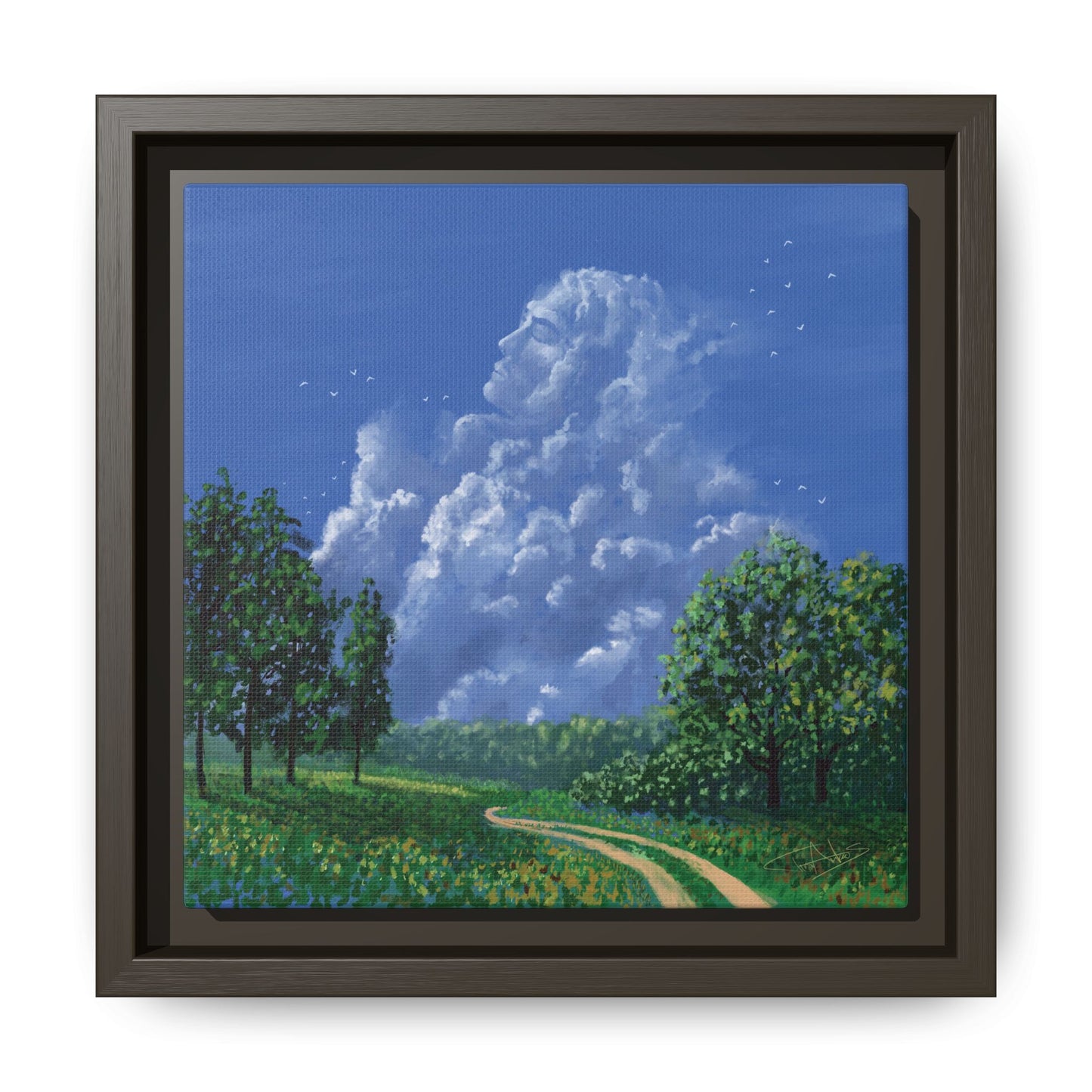 "Man in the Clouds" Framed canvas