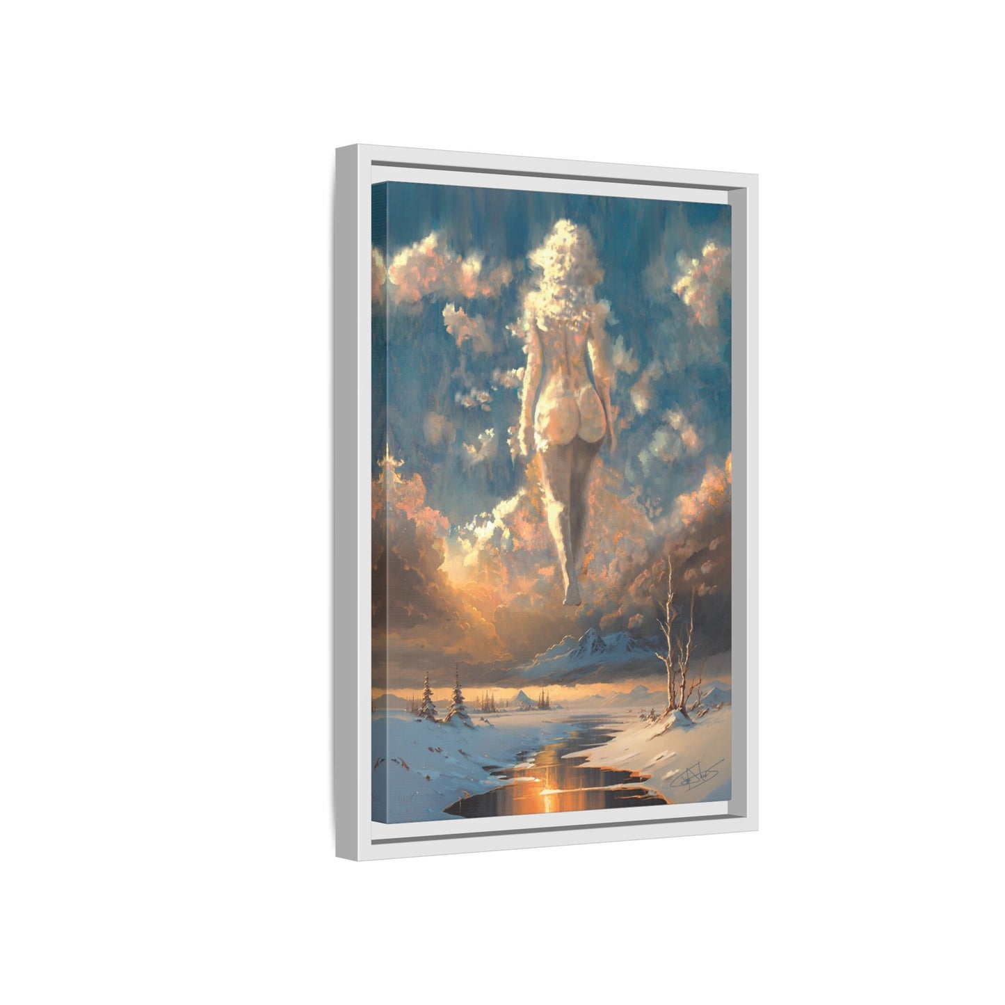 "Sunset Siren" Framed canvas