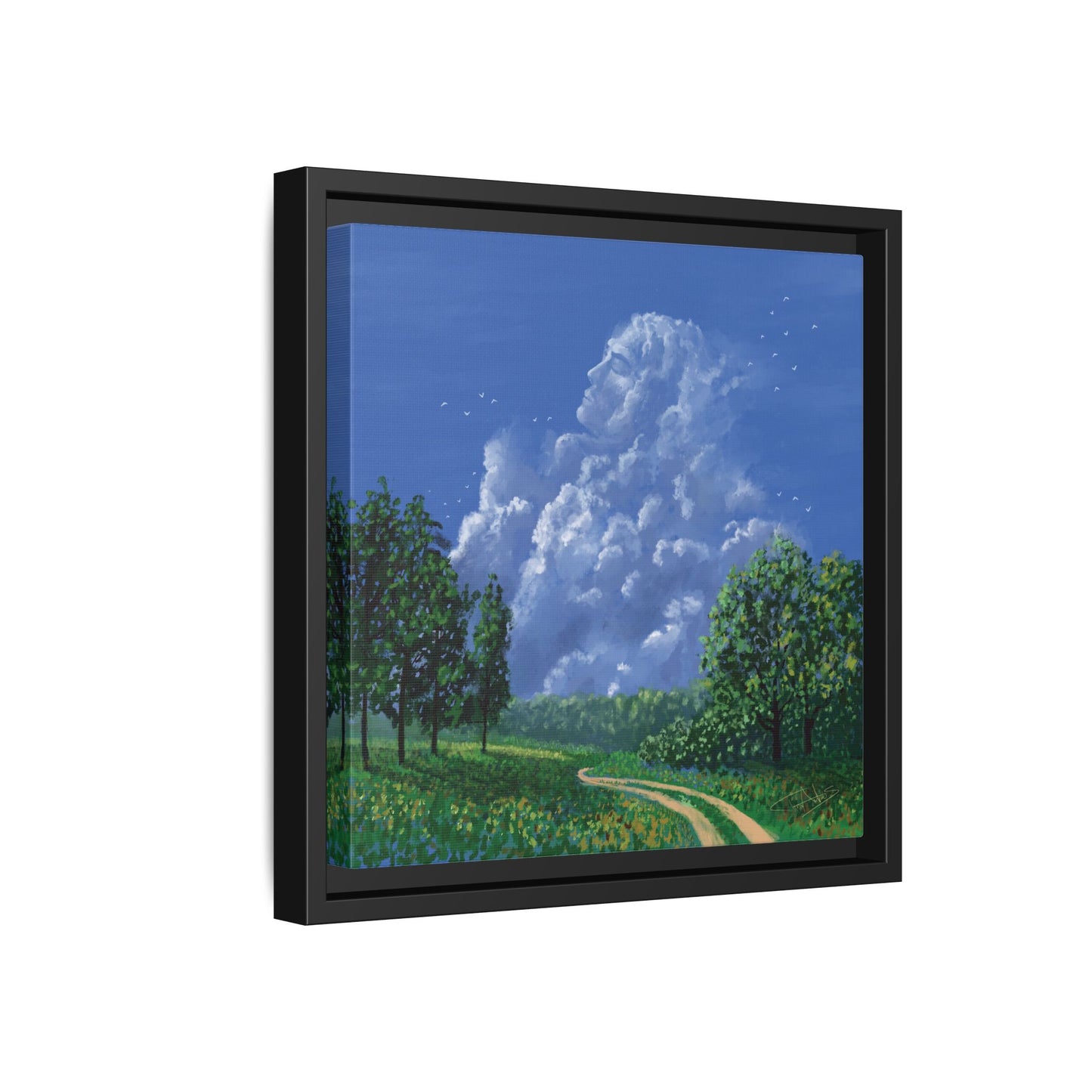 "Man in the Clouds" Framed canvas
