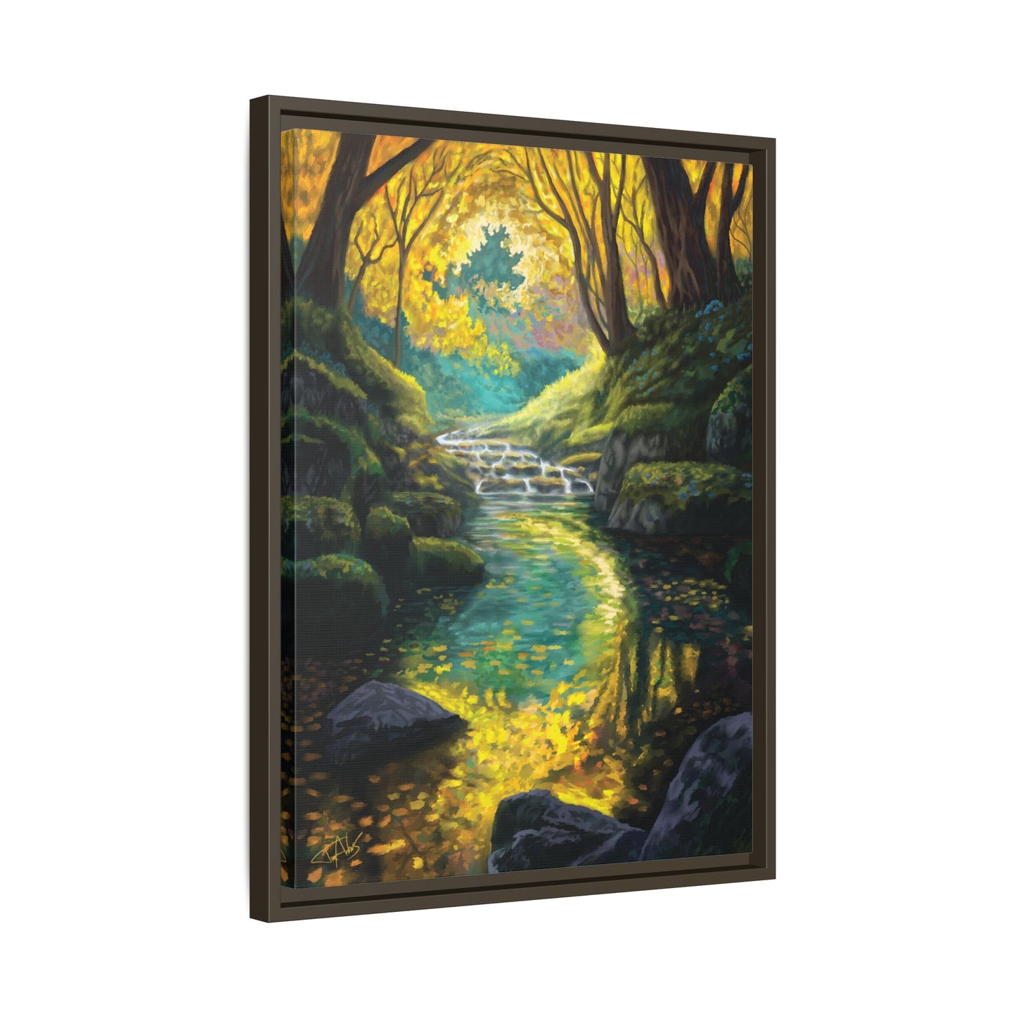 "Golden Light Continuum" Framed canvas