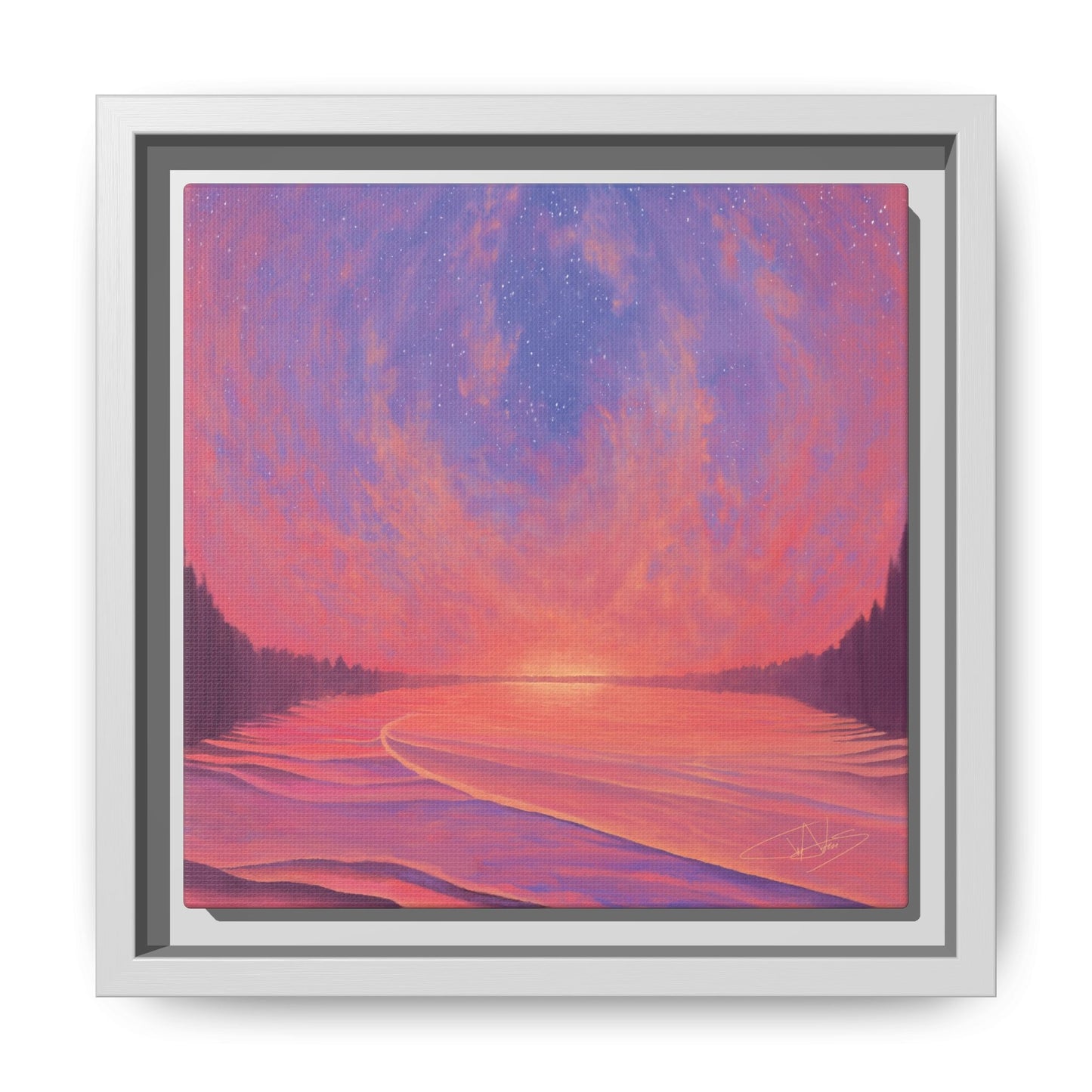 "Infinite Sunset" Framed canvas