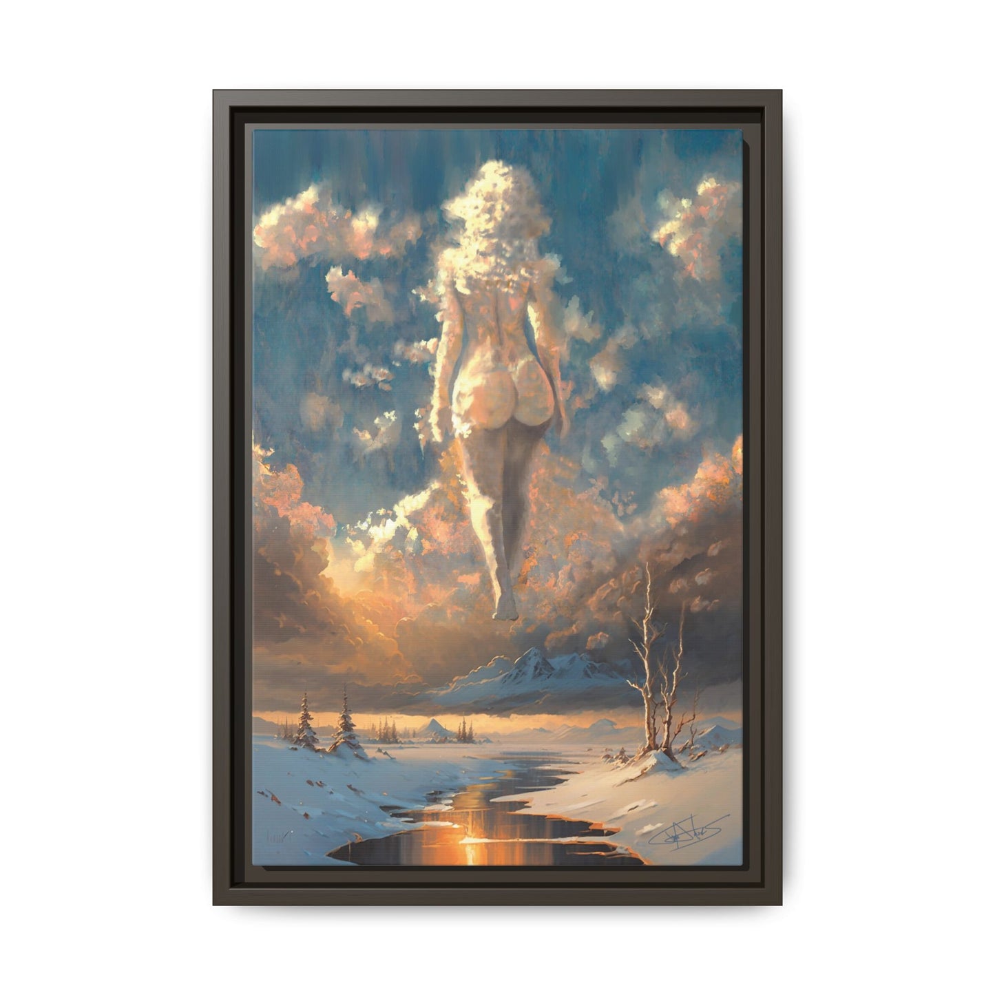 "Sunset Siren" Framed canvas