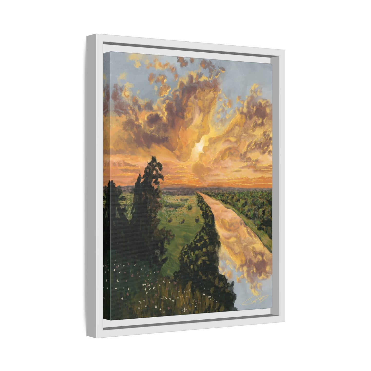 "Love Like a Sunset II" Framed canvas
