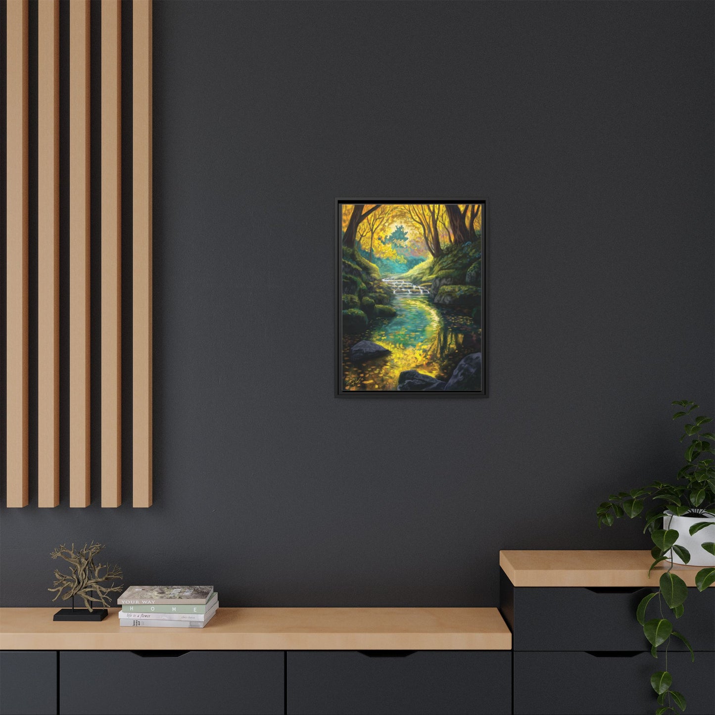 "Golden Light Continuum" Framed canvas