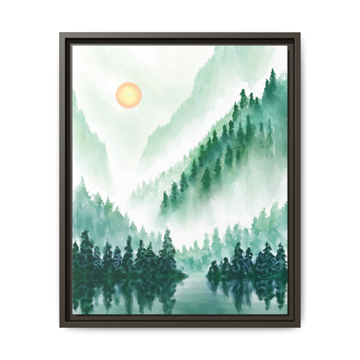 "Emerald Expanse" Framed canvas
