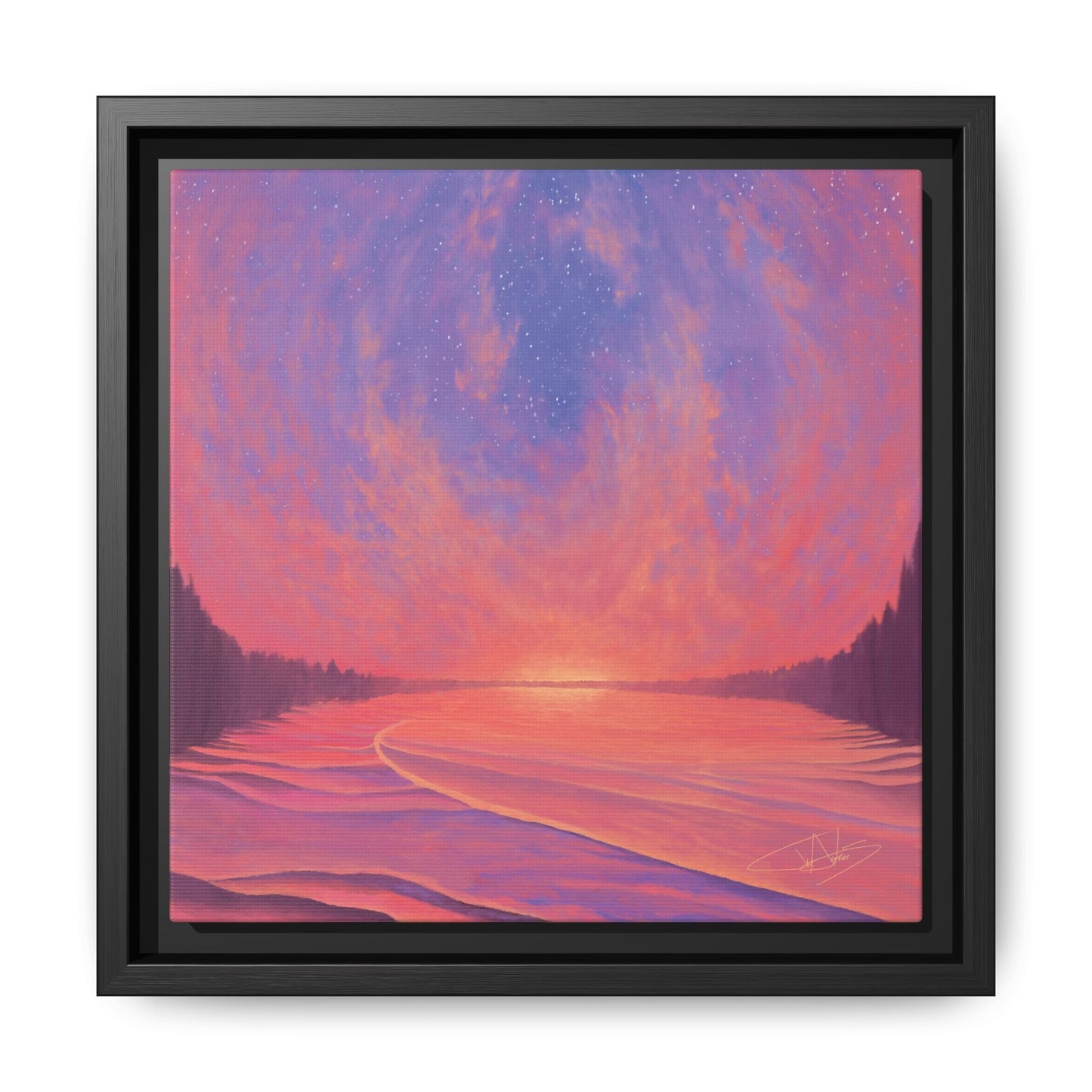 "Infinite Sunset" Framed canvas
