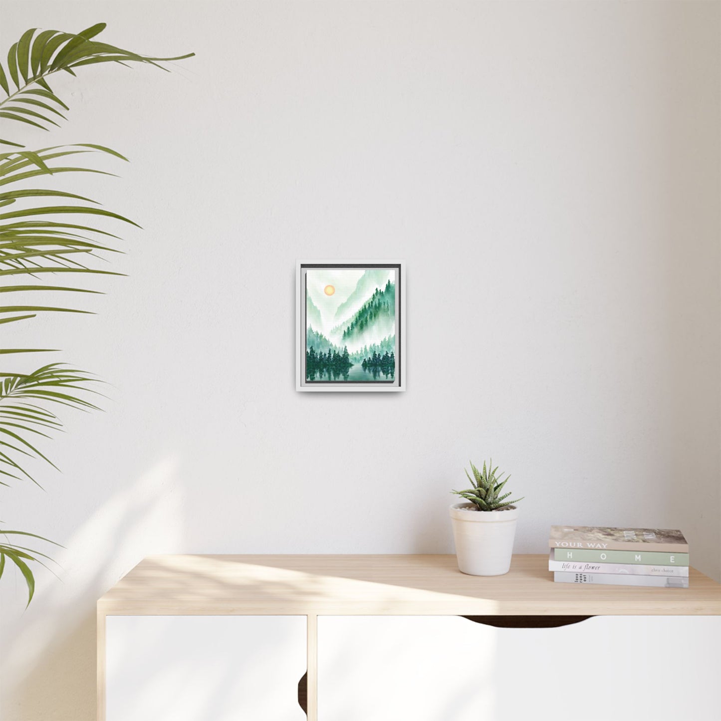 "Emerald Expanse" Framed canvas