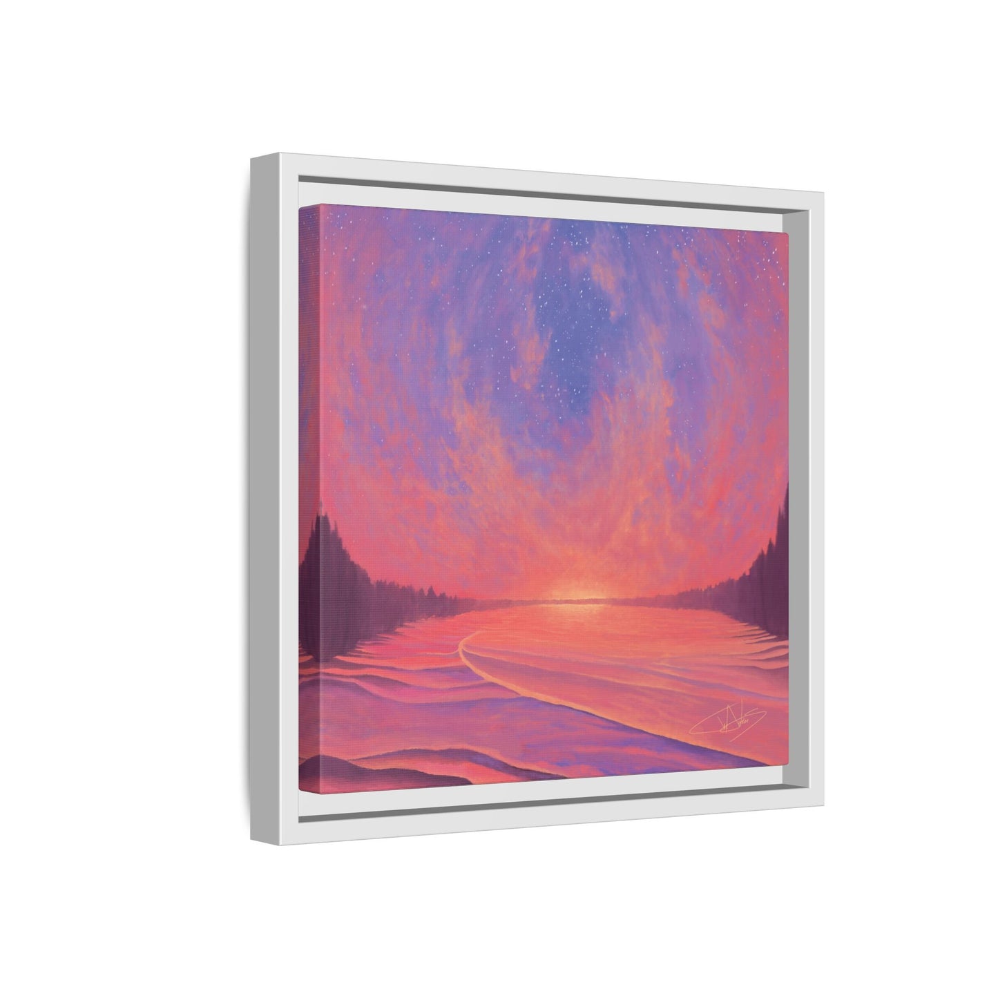 "Infinite Sunset" Framed canvas