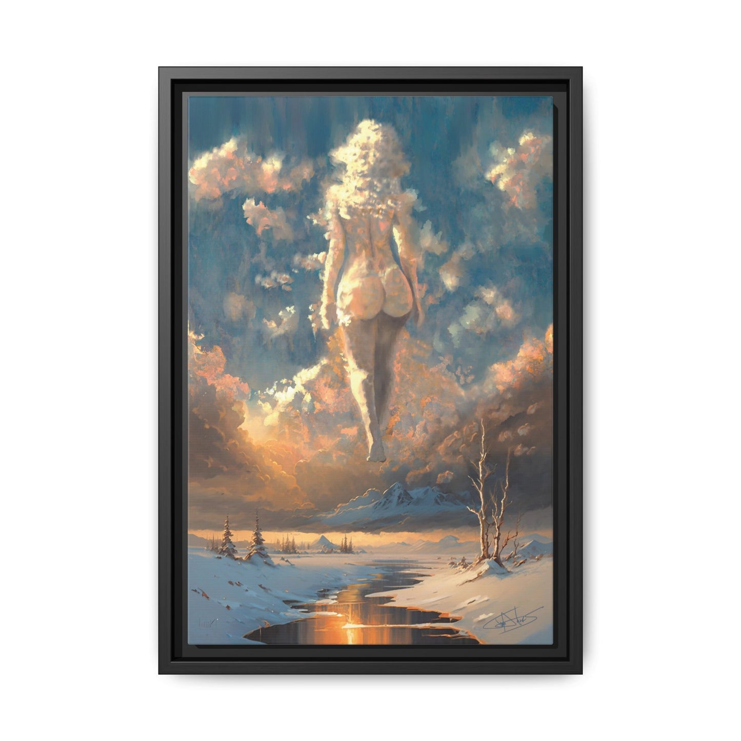 "Sunset Siren" Framed canvas