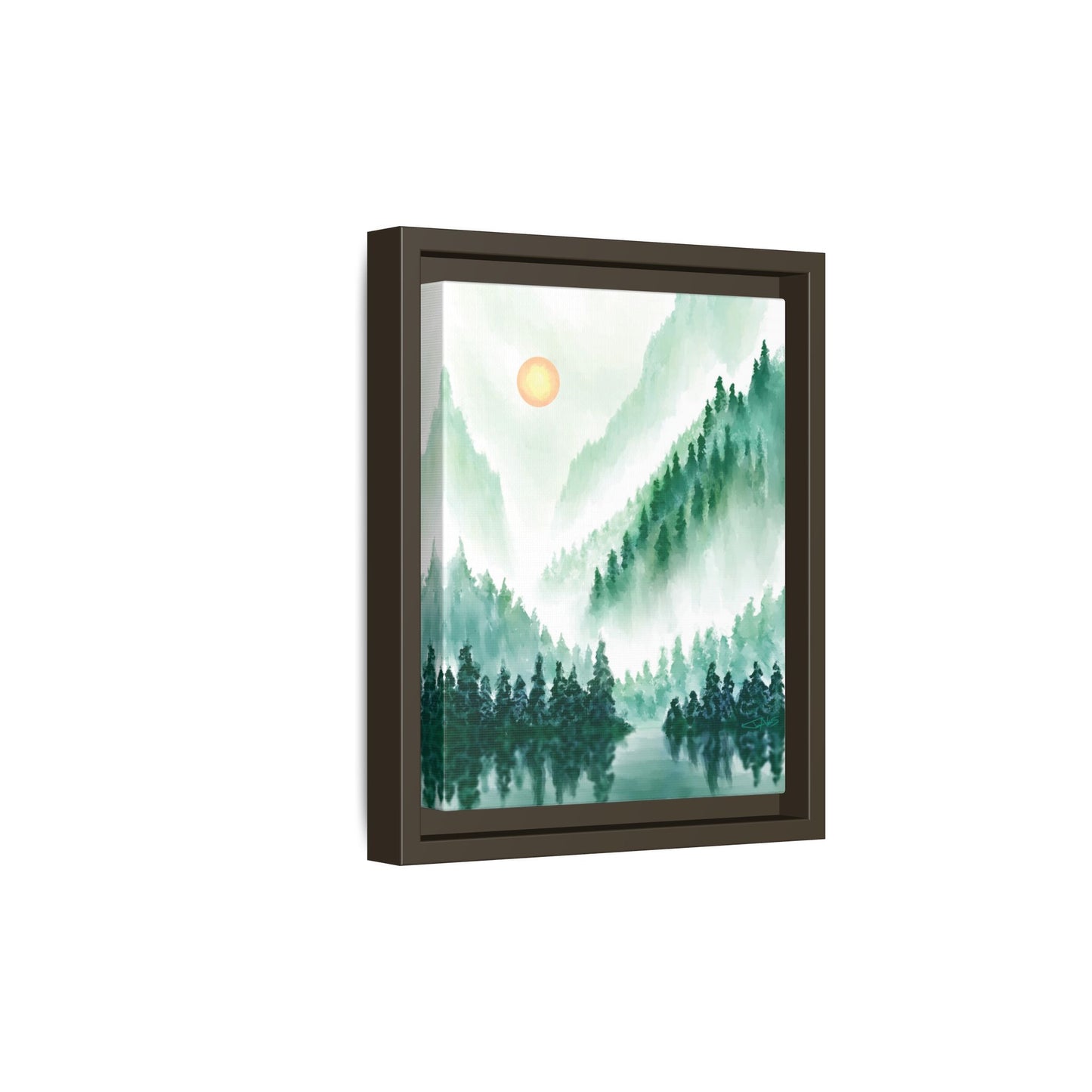 "Emerald Expanse" Framed canvas