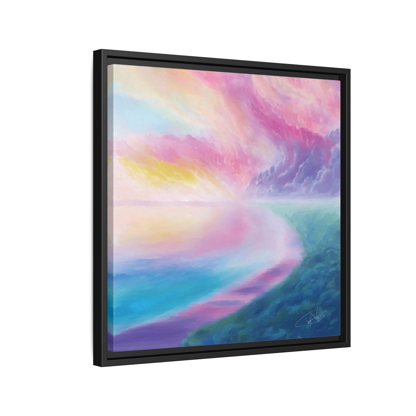 "Cotton Candy Sunset" Framed canvas
