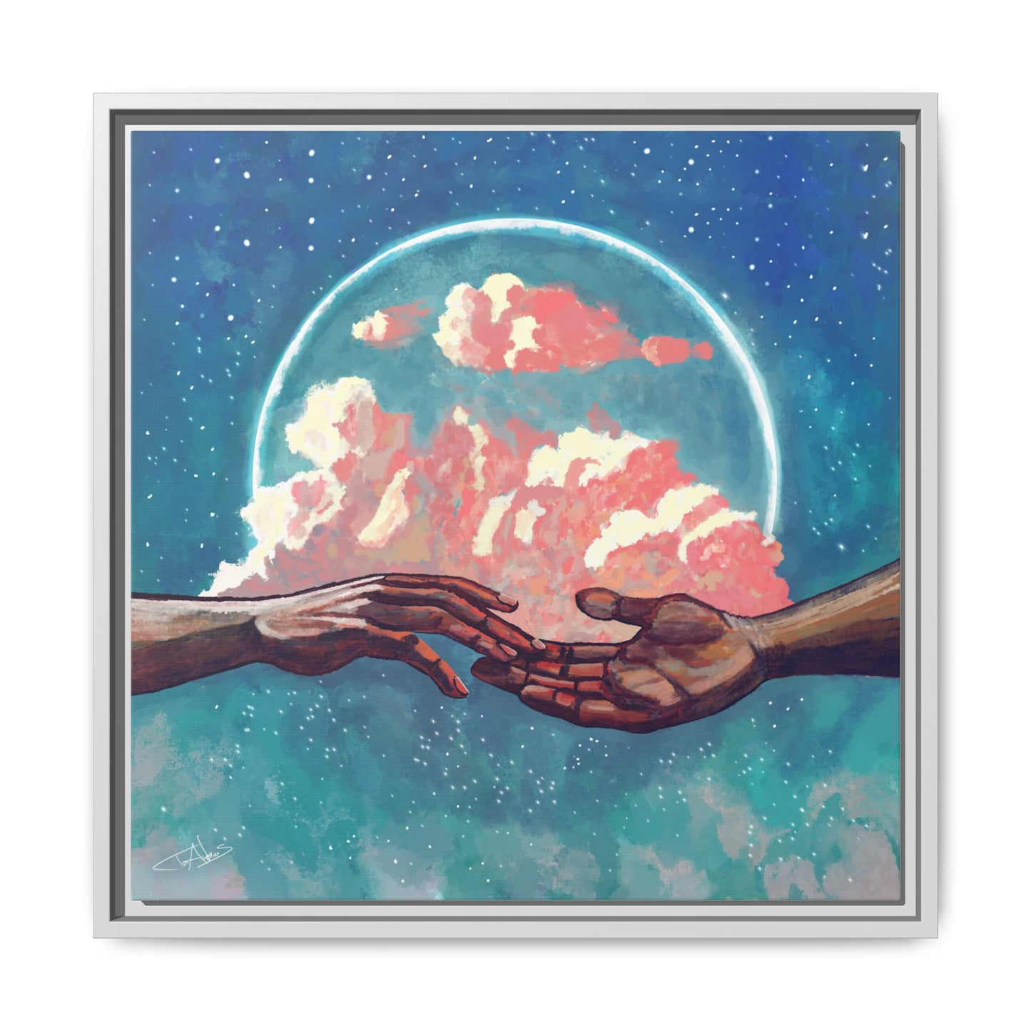 "Your Hand in Mine" Framed canvas