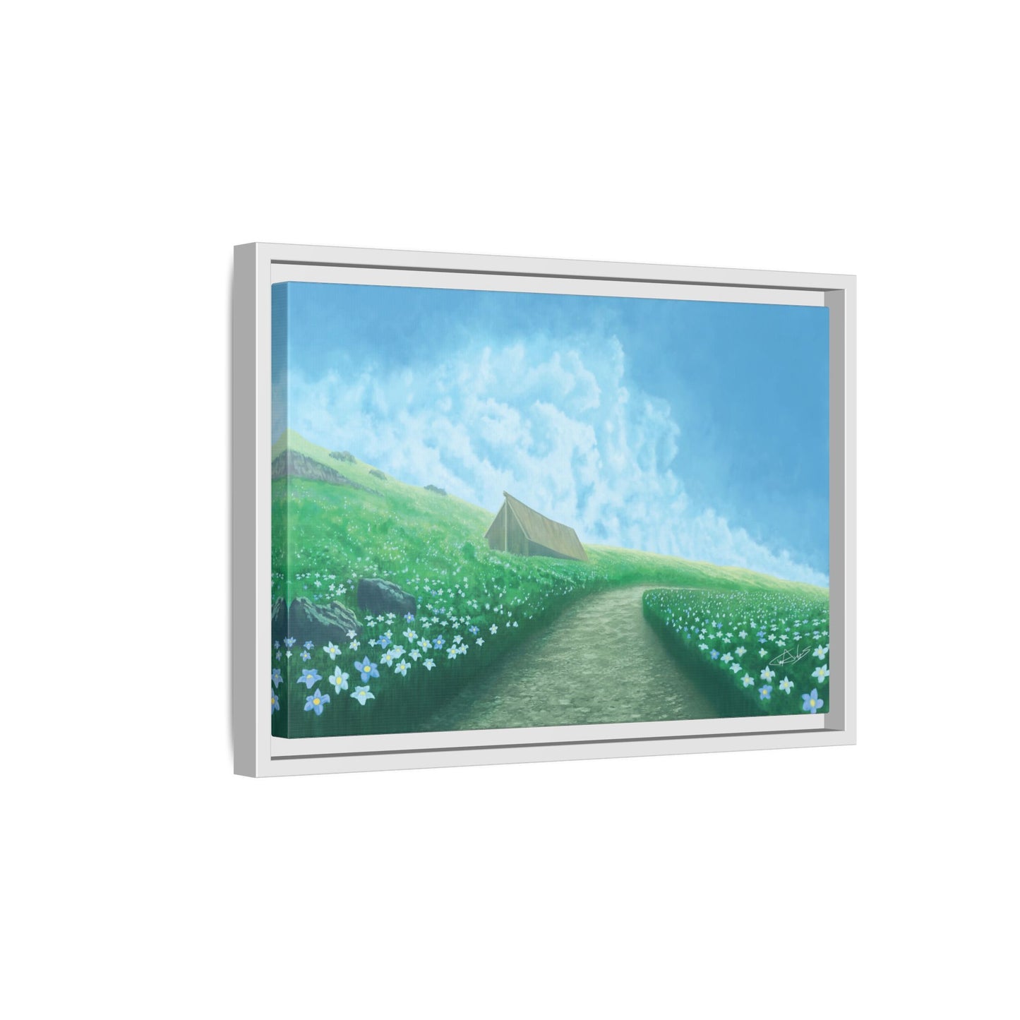 "Summer Stroll" Framed canvas