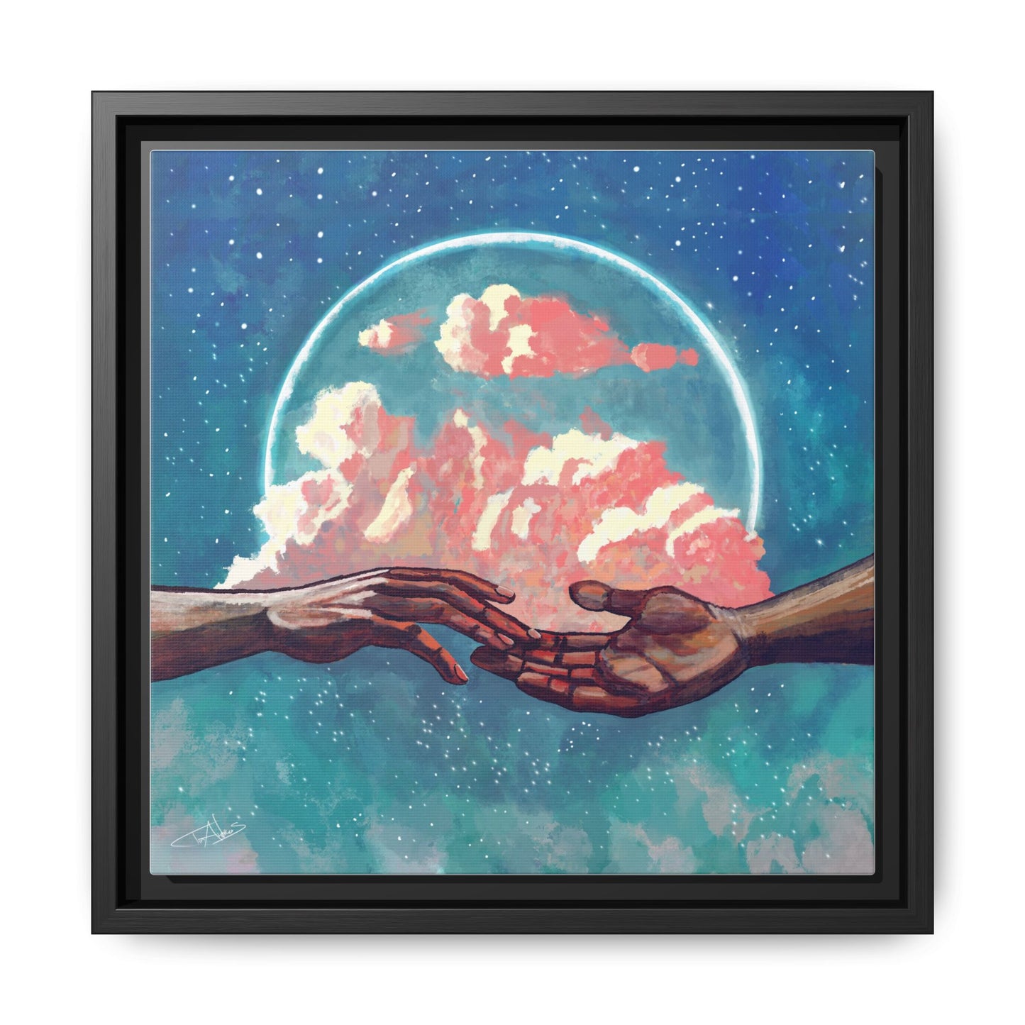 "Your Hand in Mine" Framed canvas