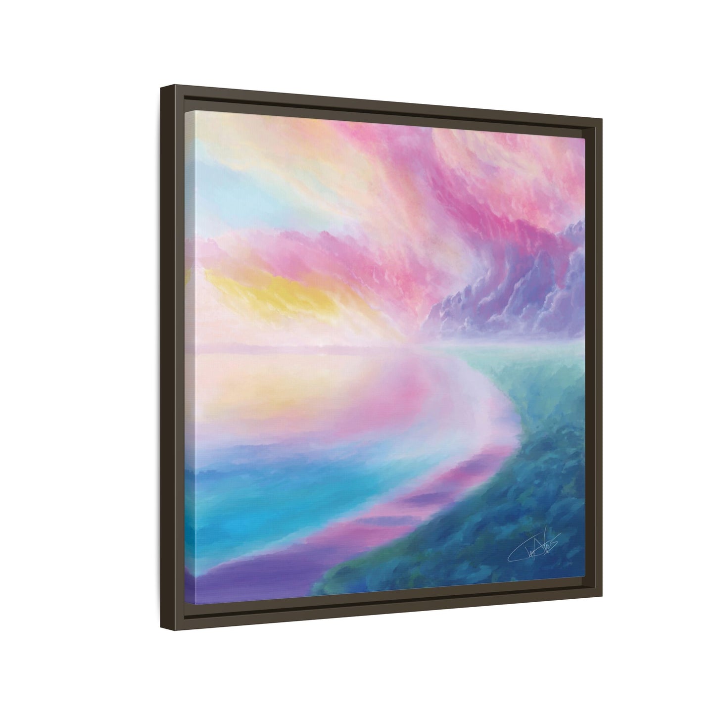 "Cotton Candy Sunset" Framed canvas