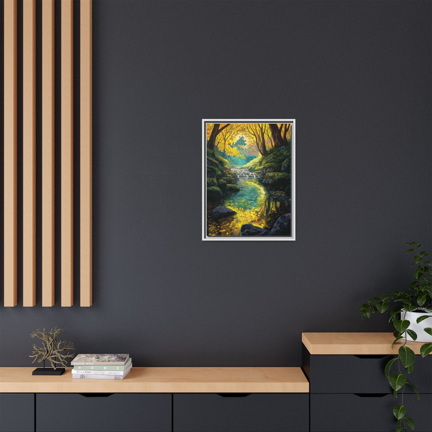 "Golden Light Continuum" Framed canvas