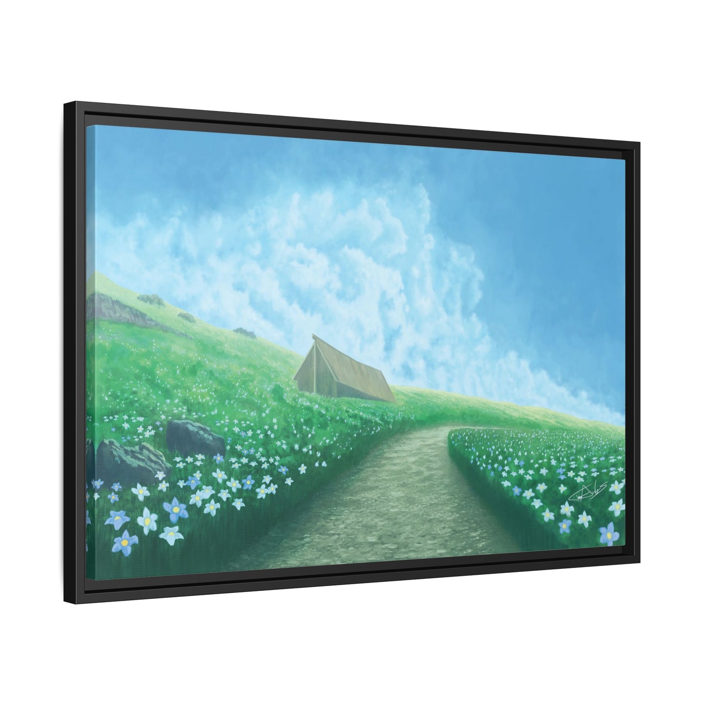 "Summer Stroll" Framed canvas