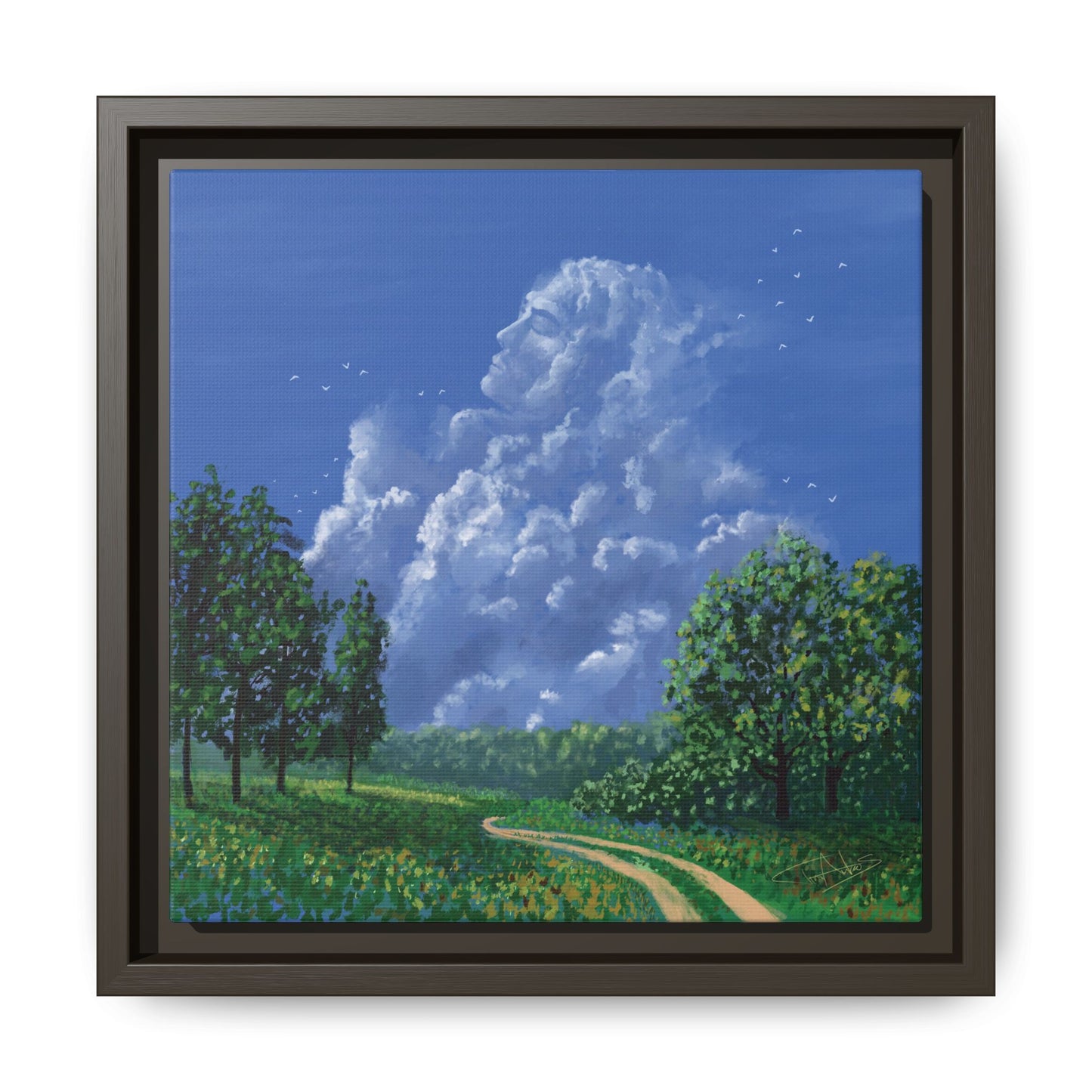 "Man in the Clouds" Framed canvas