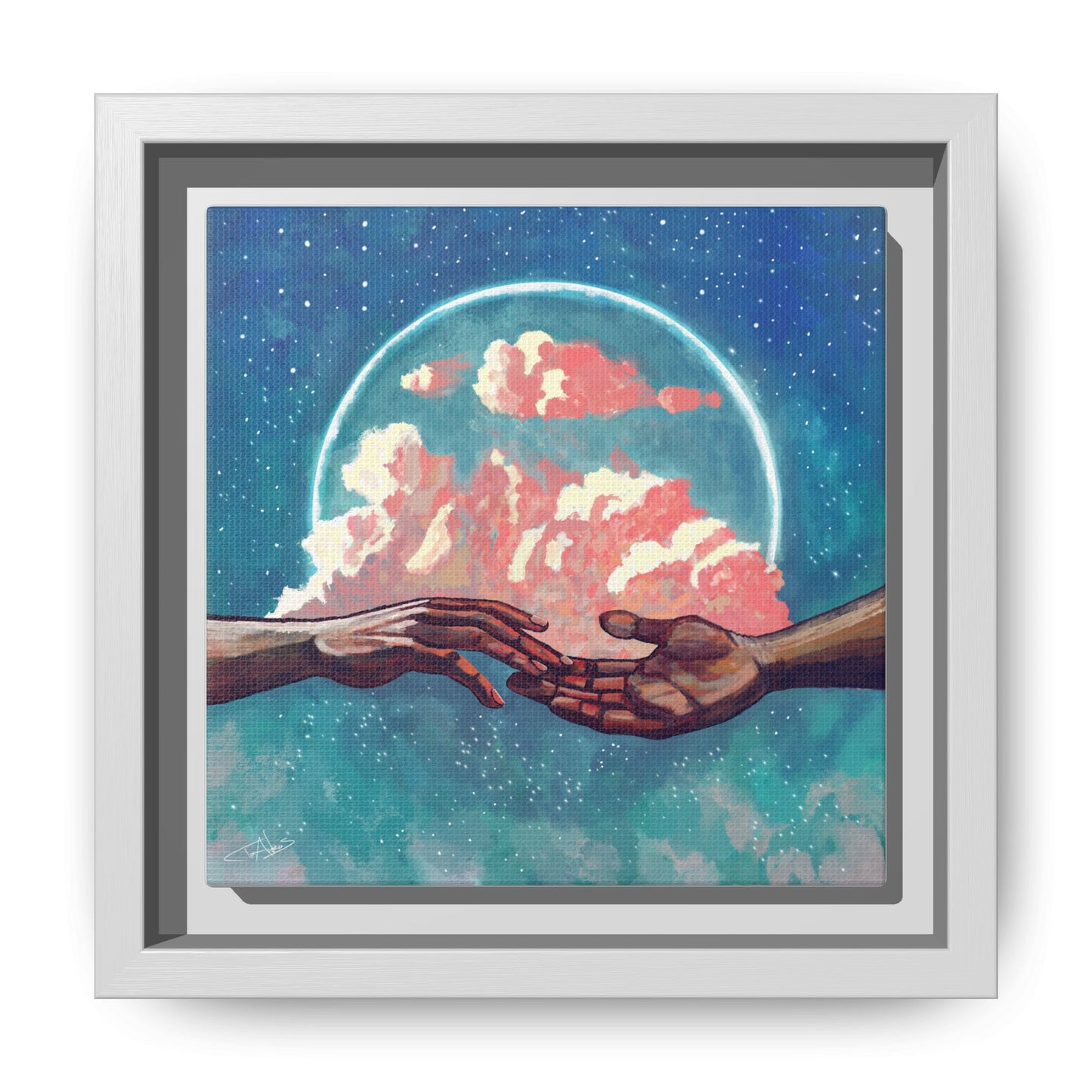 "Your Hand in Mine" Framed canvas