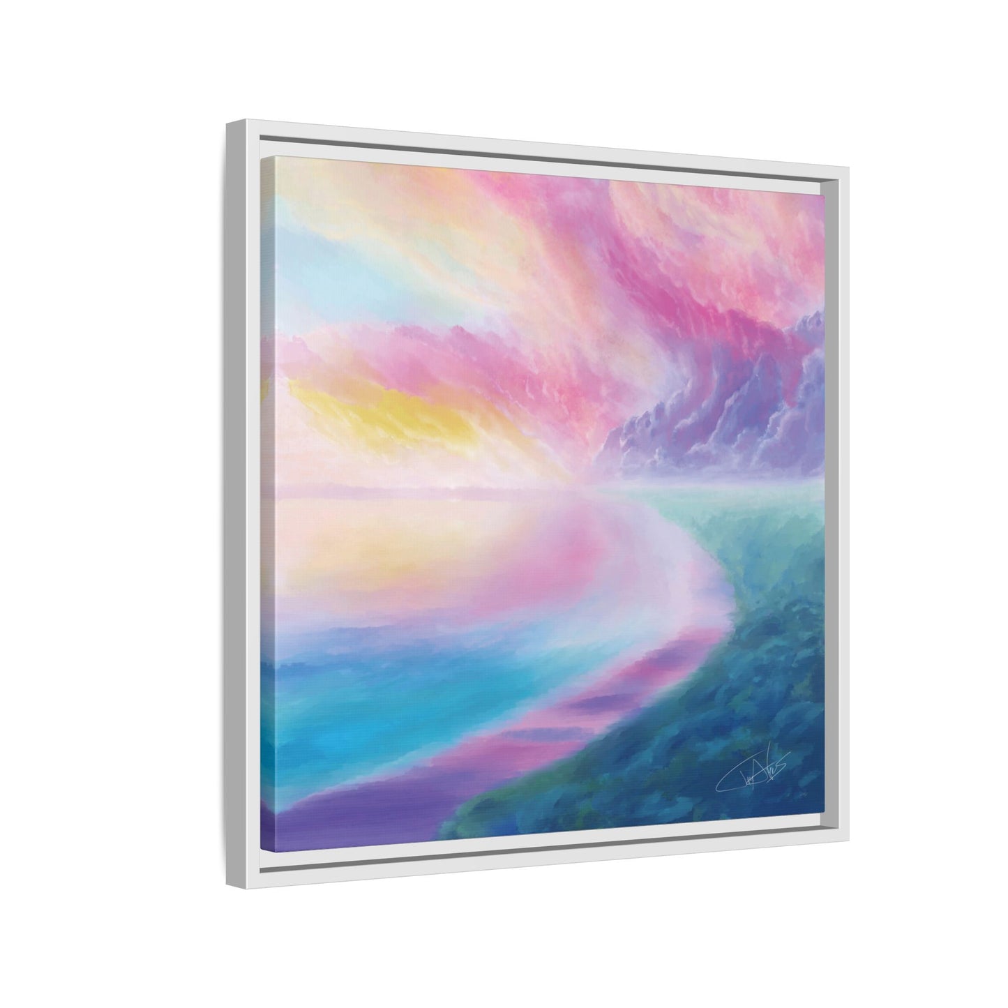 "Cotton Candy Sunset" Framed canvas